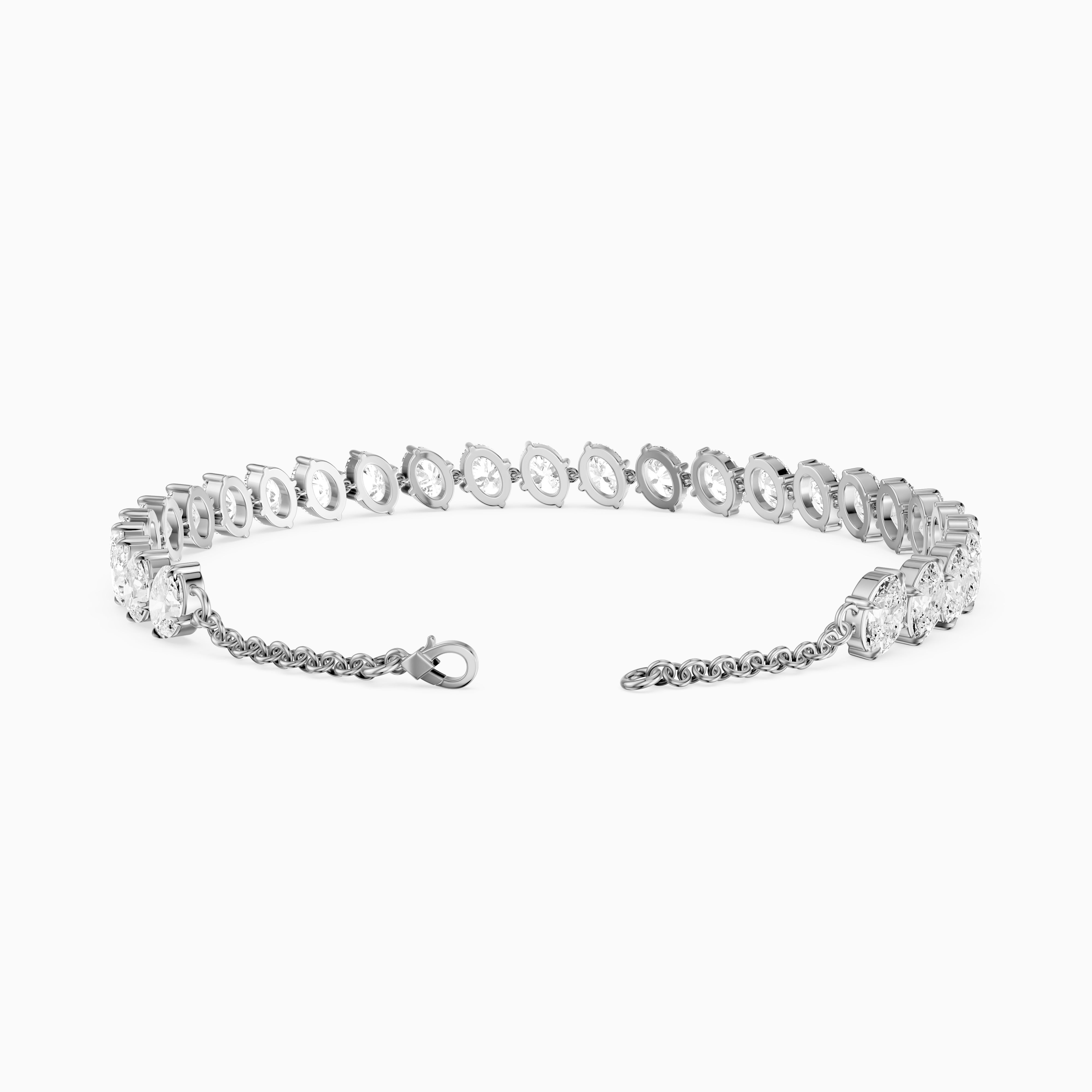 Kaylin Oval Lab Grown Diamond Four Prong Tennis Bracelet