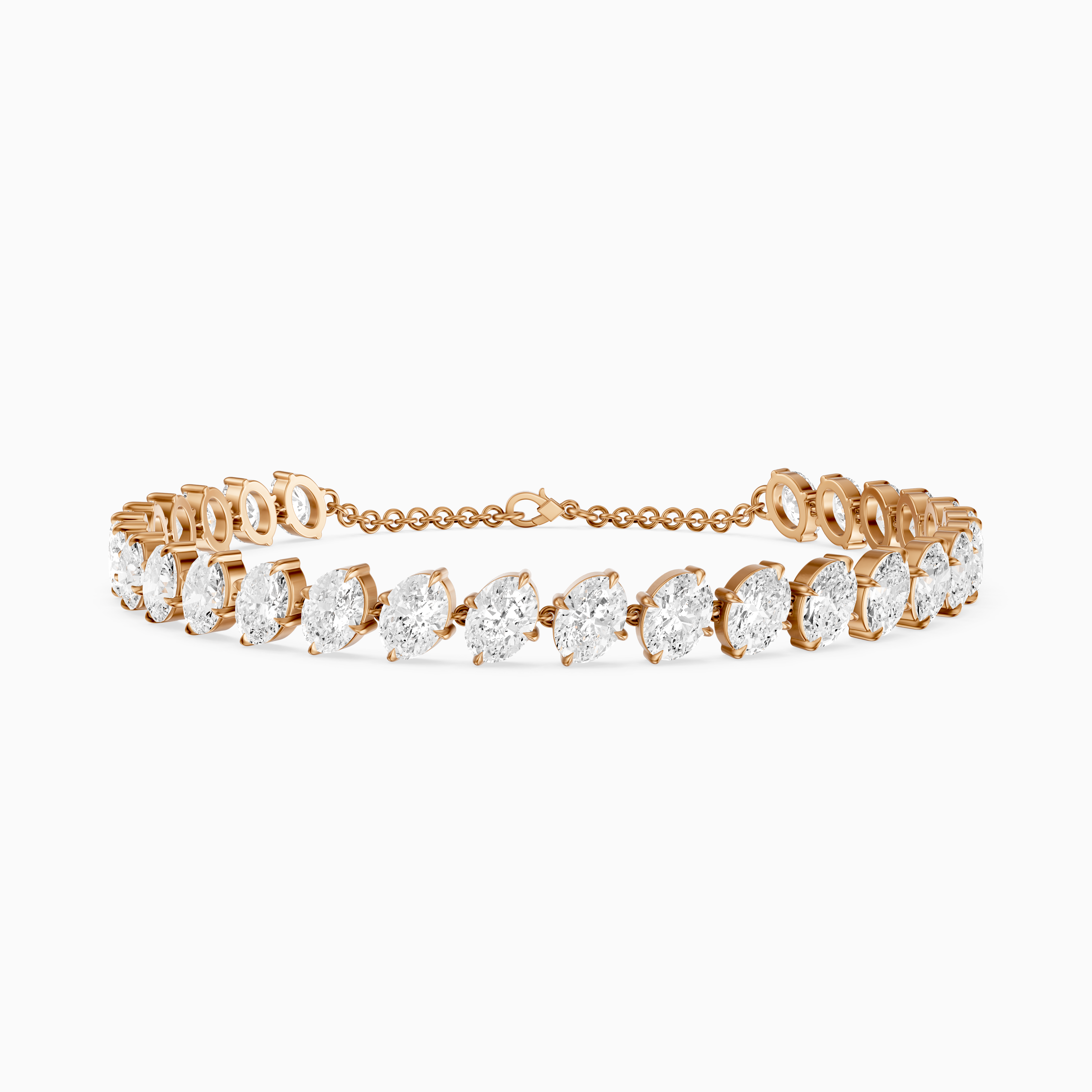 Kaylin Oval Lab Grown Diamond Four Prong Tennis Bracelet