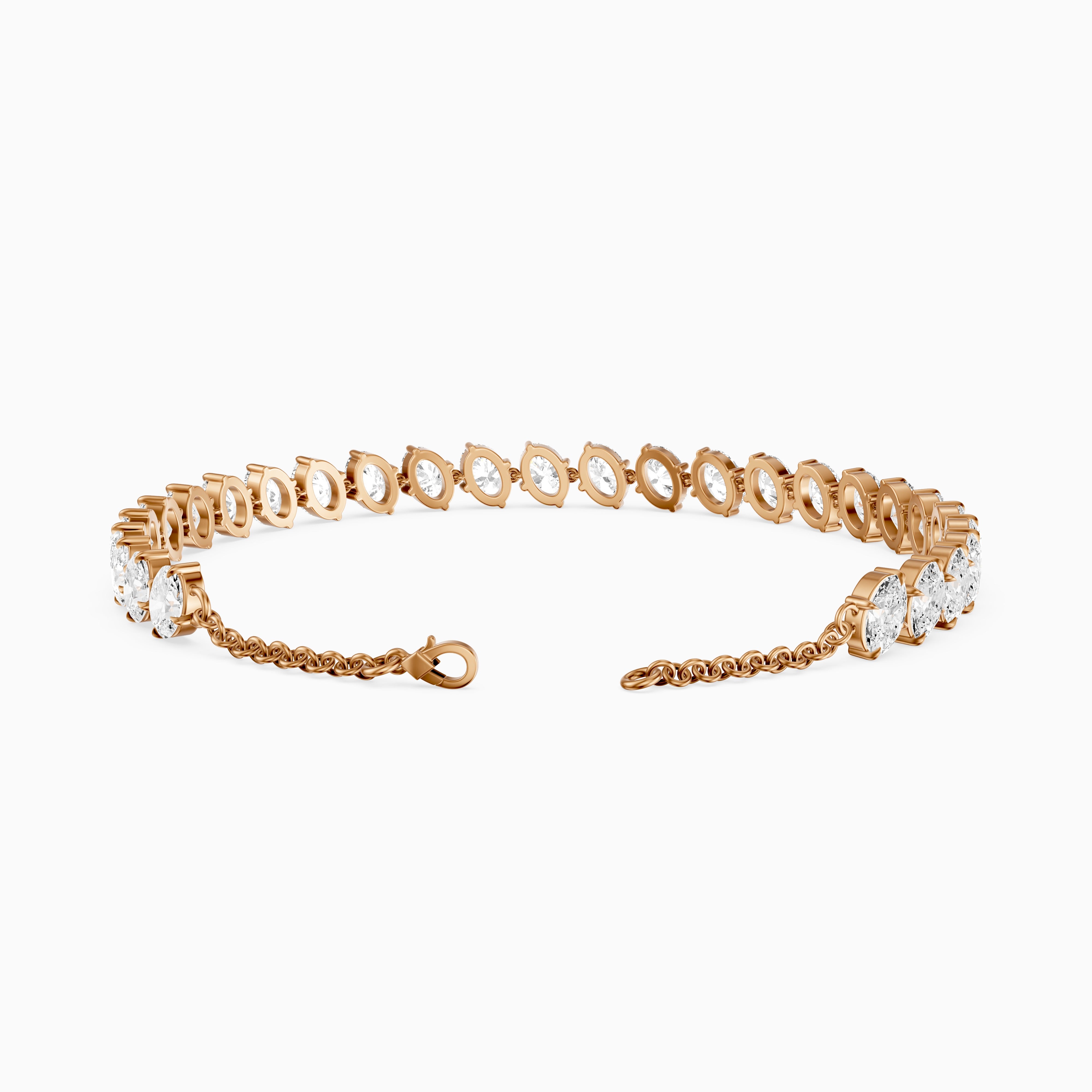 Kaylin Oval Lab Grown Diamond Four Prong Tennis Bracelet
