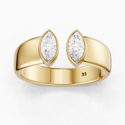 Filipa Marquise Cut Lab Diamond Bezel Set Open Cigar Band
