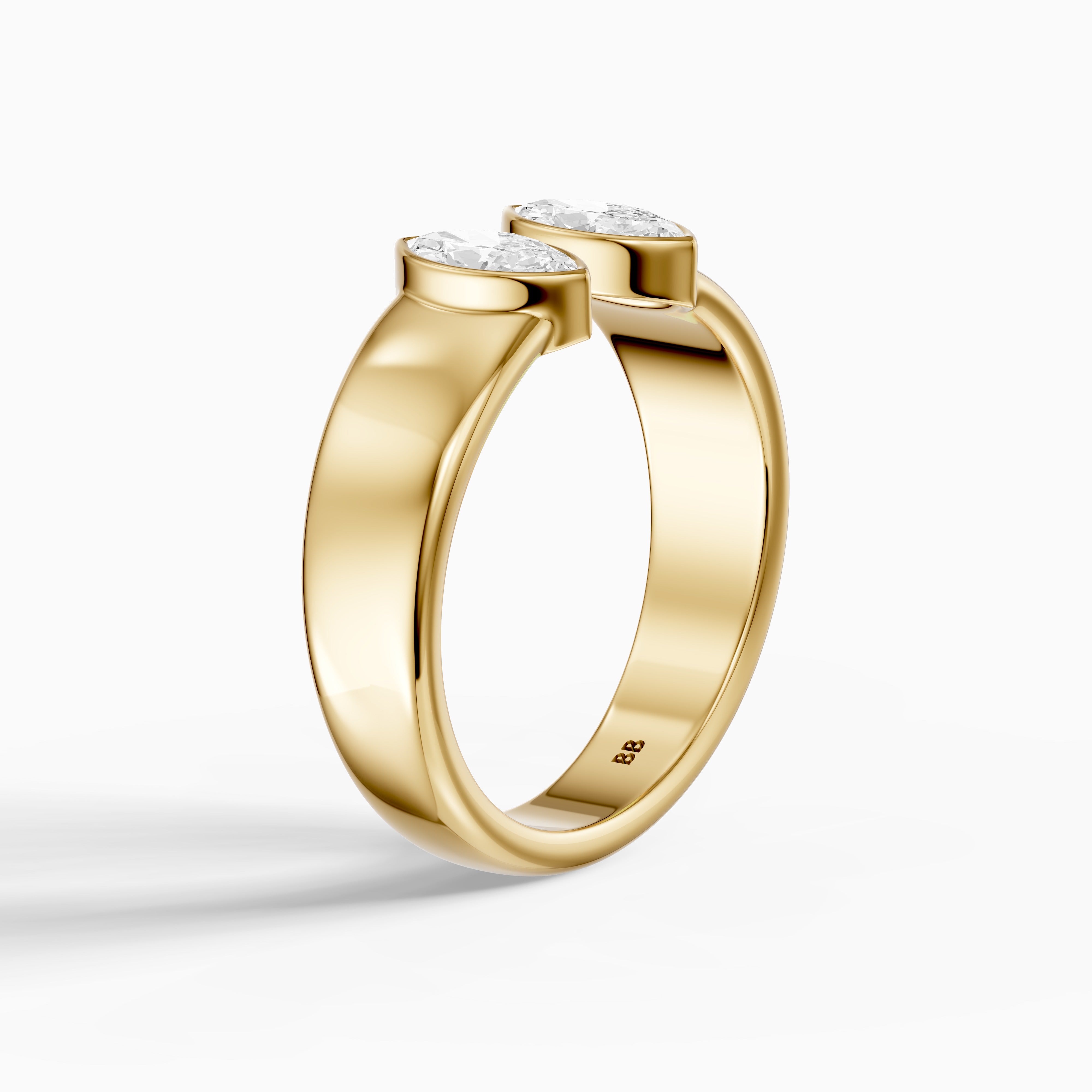 Filipa Marquise Cut Lab Diamond Bezel Set Open Cigar Band