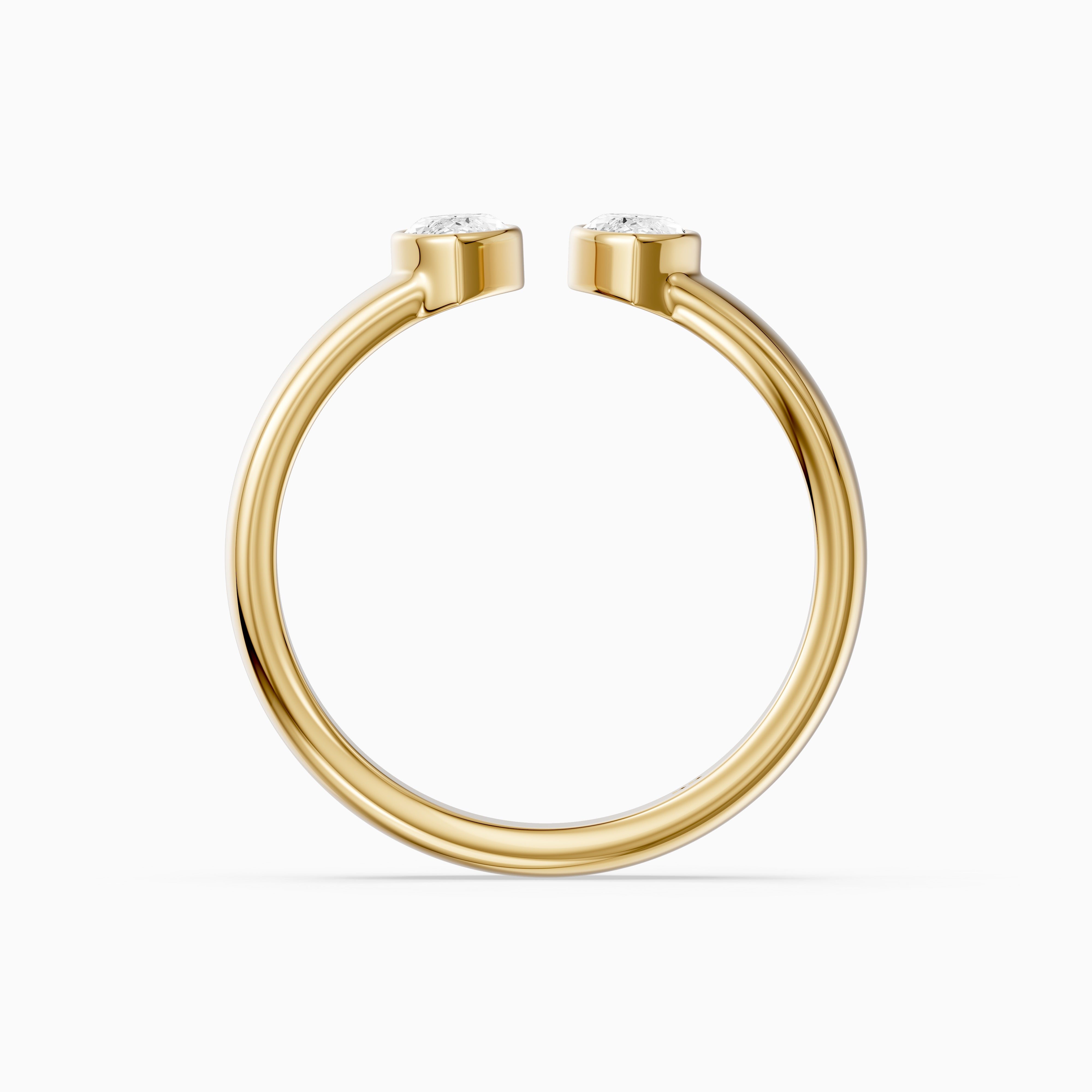 Filipa Marquise Cut Lab Diamond Bezel Set Open Cigar Band