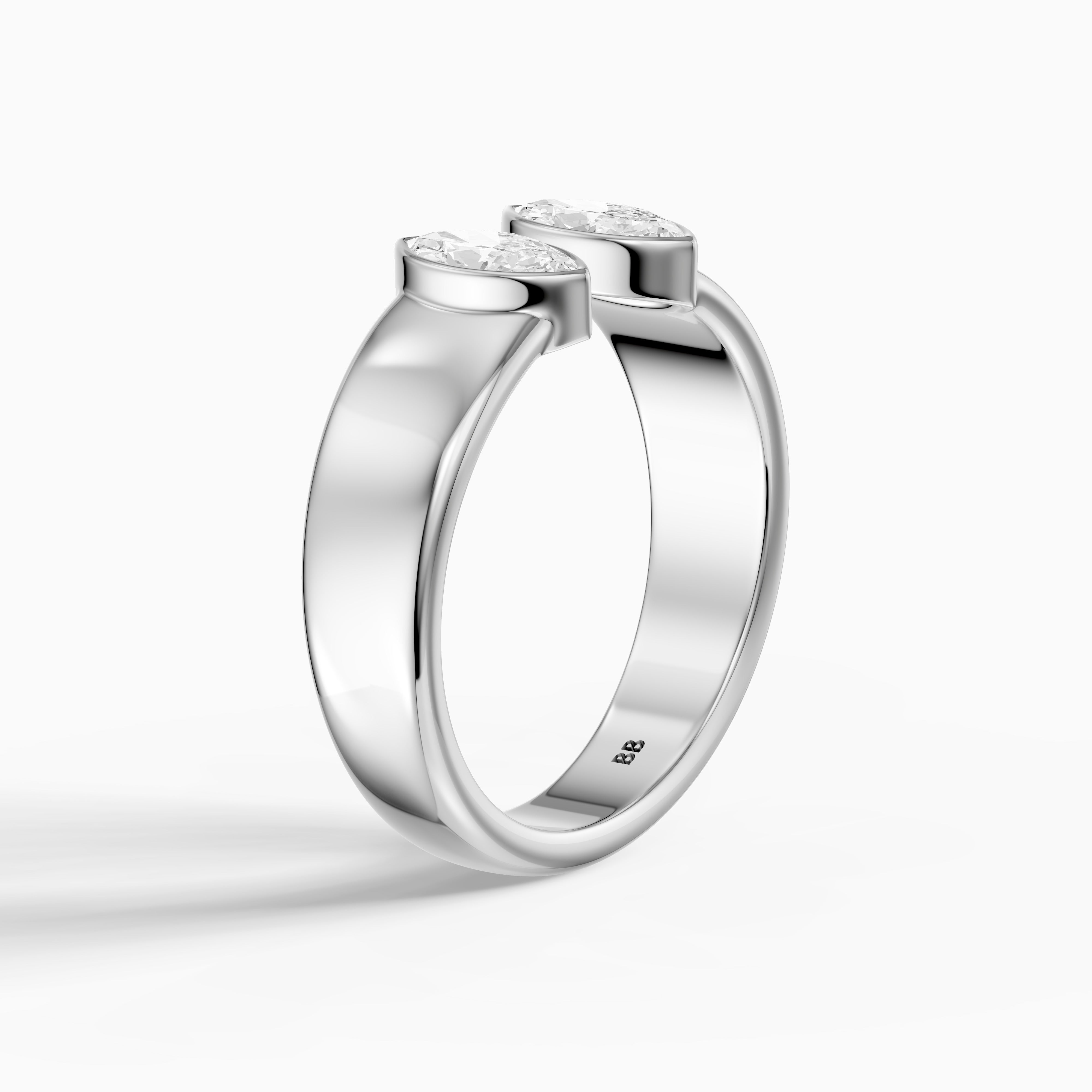 Filipa Marquise Cut Lab Diamond Bezel Set Open Cigar Band