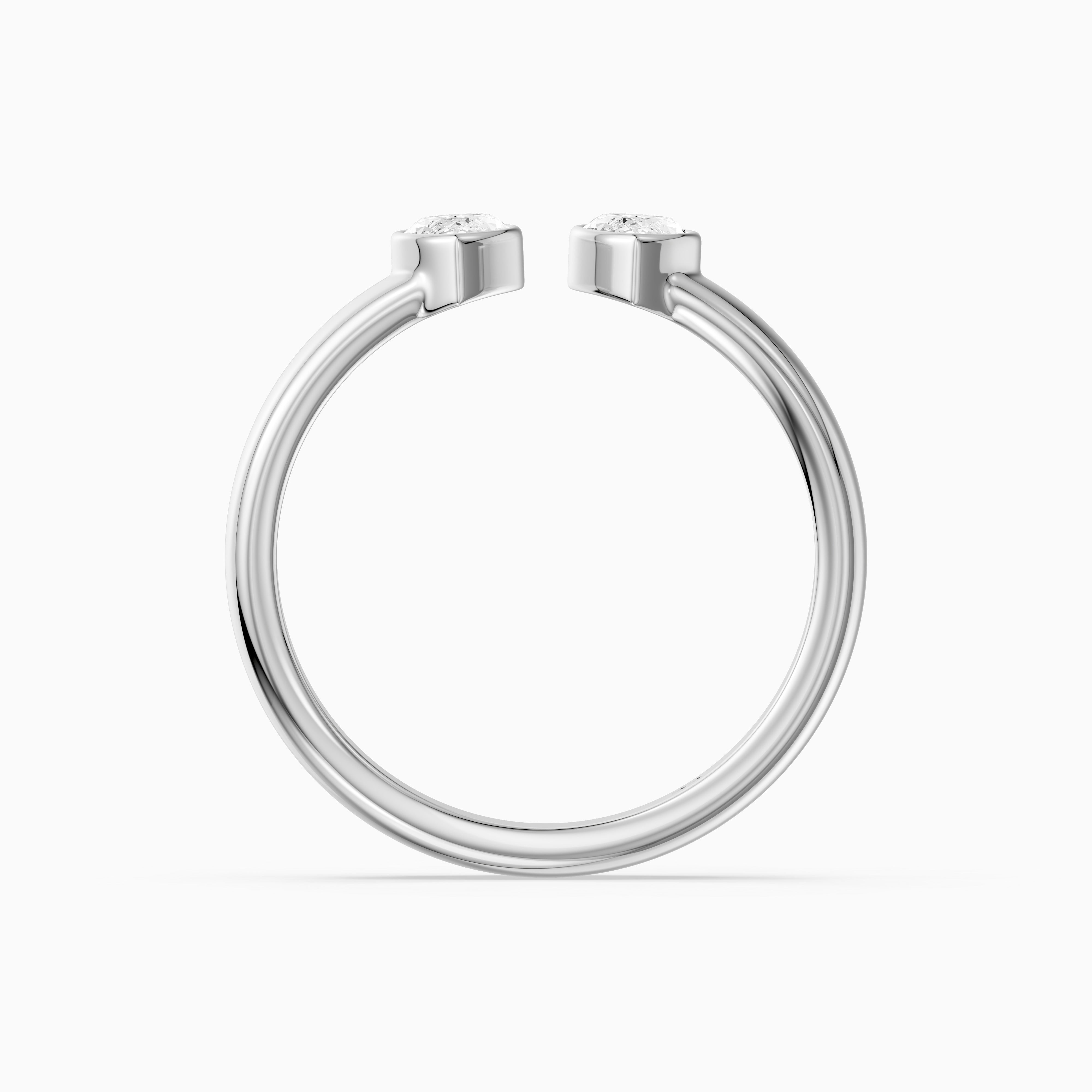Filipa Marquise Cut Lab Diamond Bezel Set Open Cigar Band