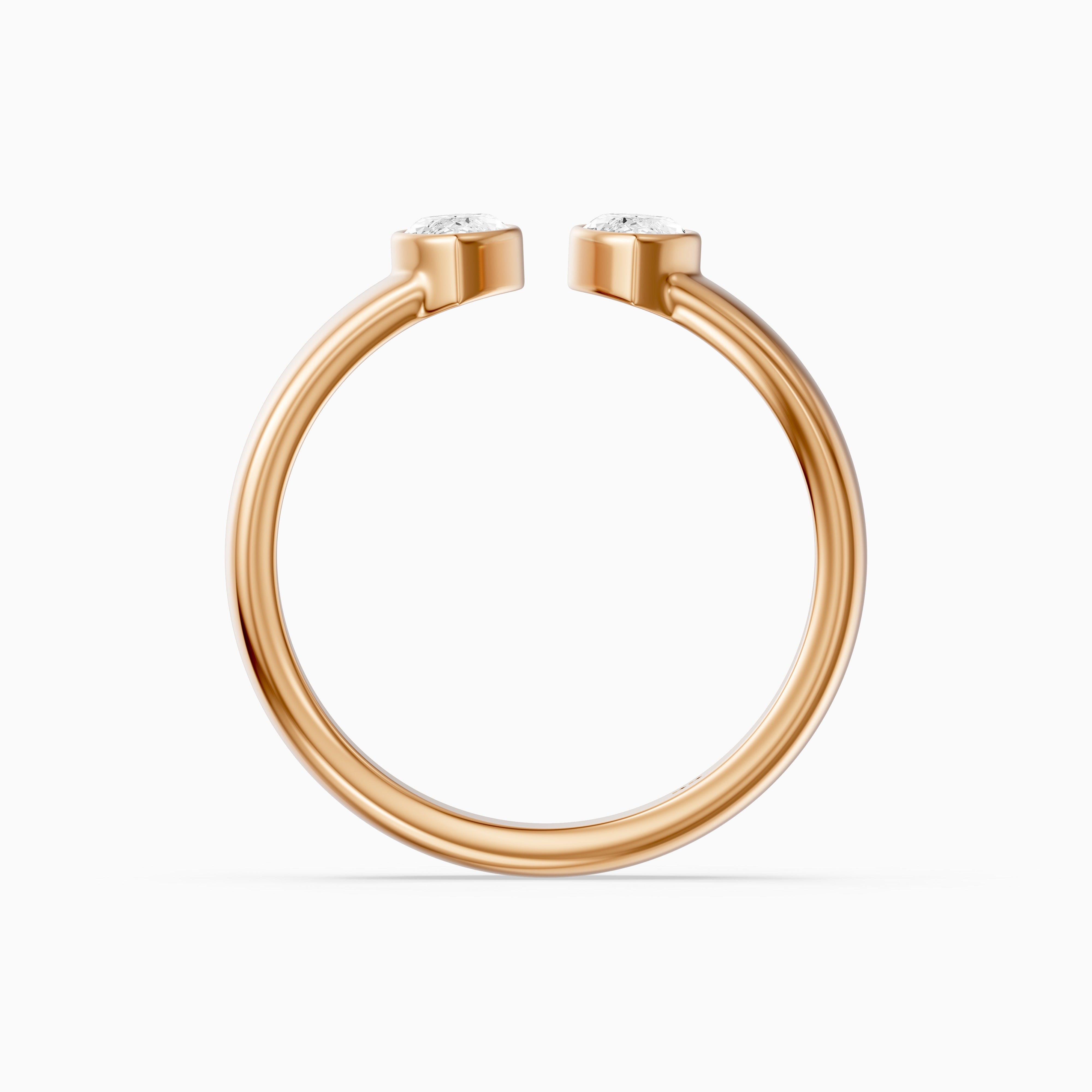 Filipa Marquise Cut Lab Diamond Bezel Set Open Cigar Band