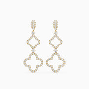 Dorothy Round Lab Grown Diamond Clover Drop Earrings