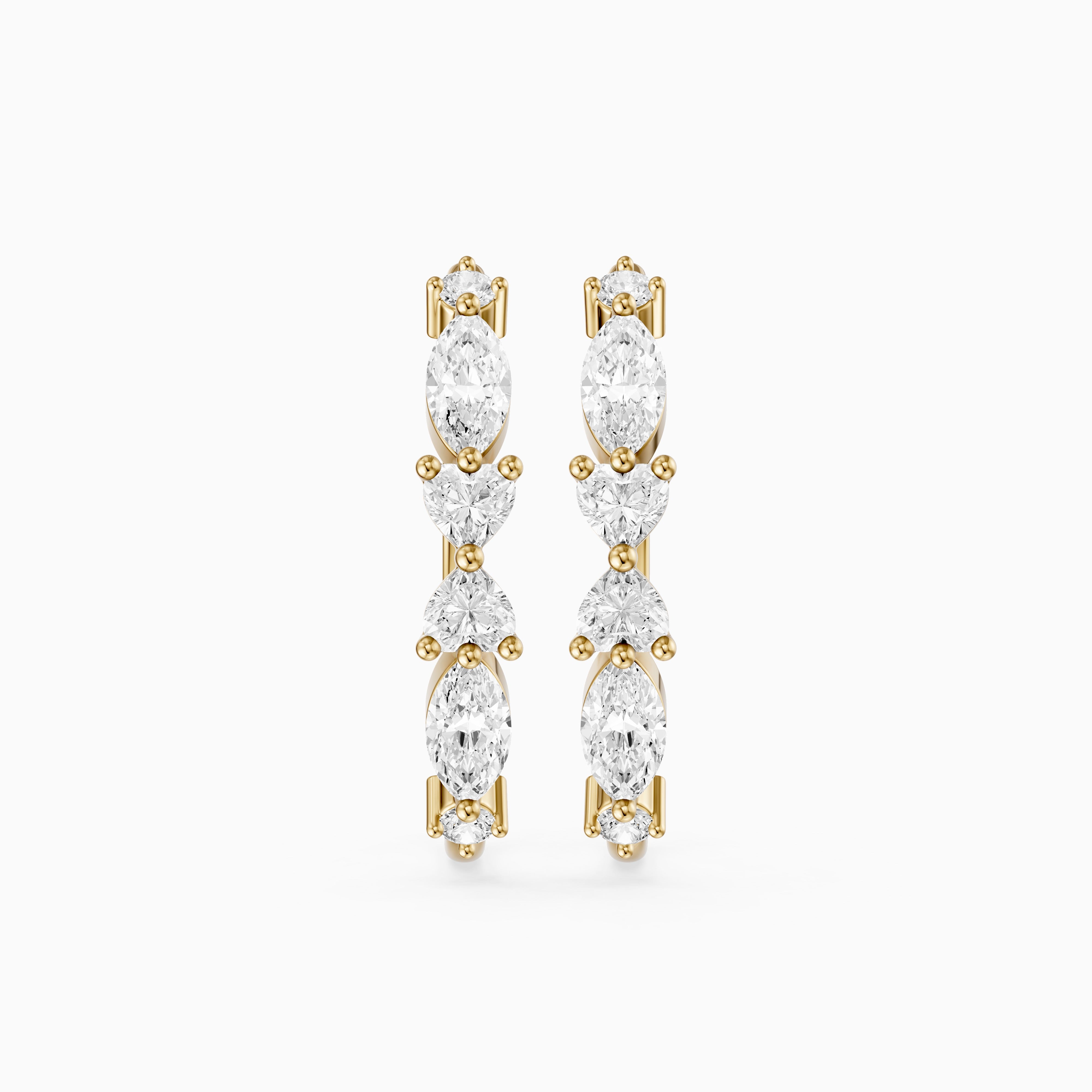 Eveline Multi Shape Lab Grown Diamond Hoop Earrings