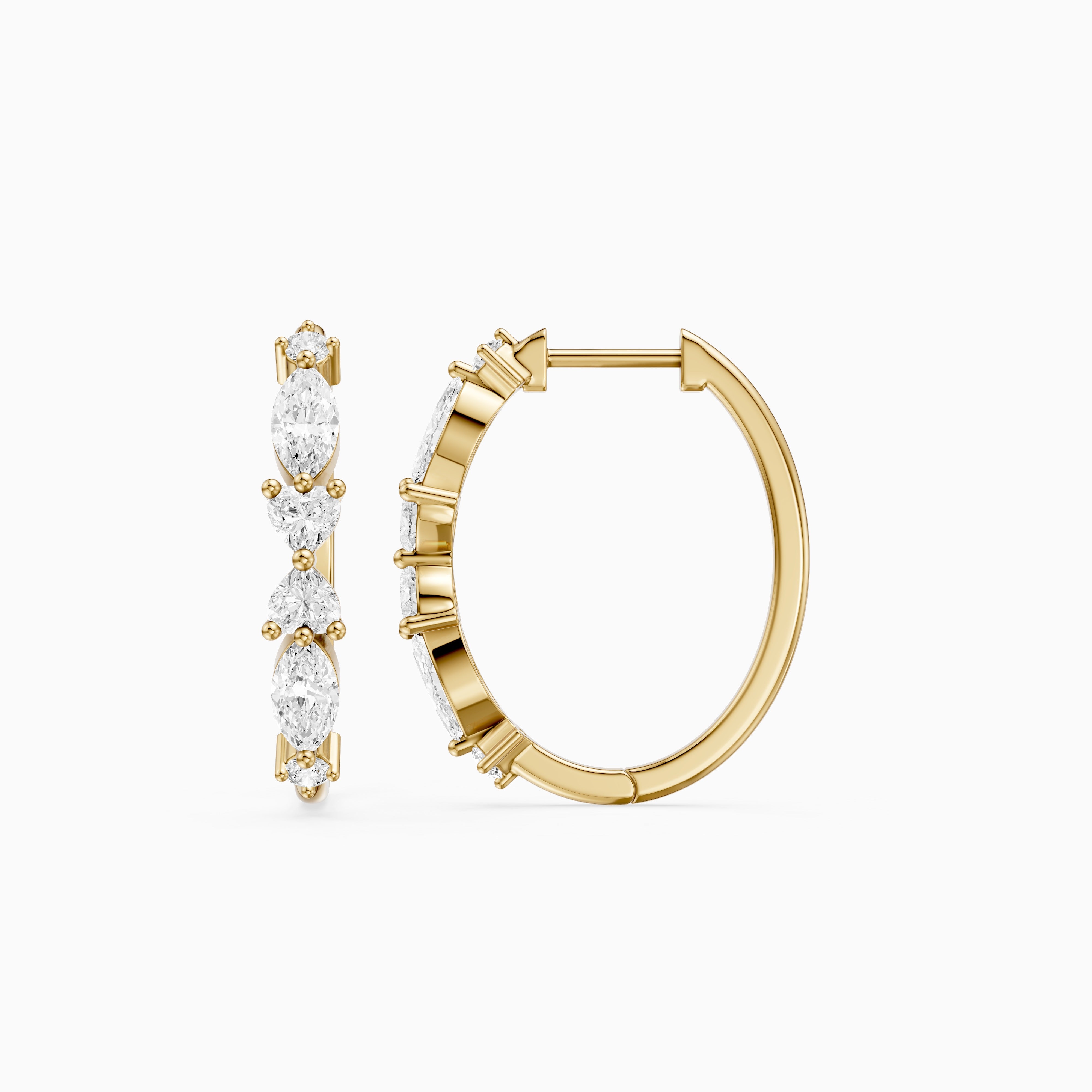 Eveline Multi Shape Lab Grown Diamond Hoop Earrings