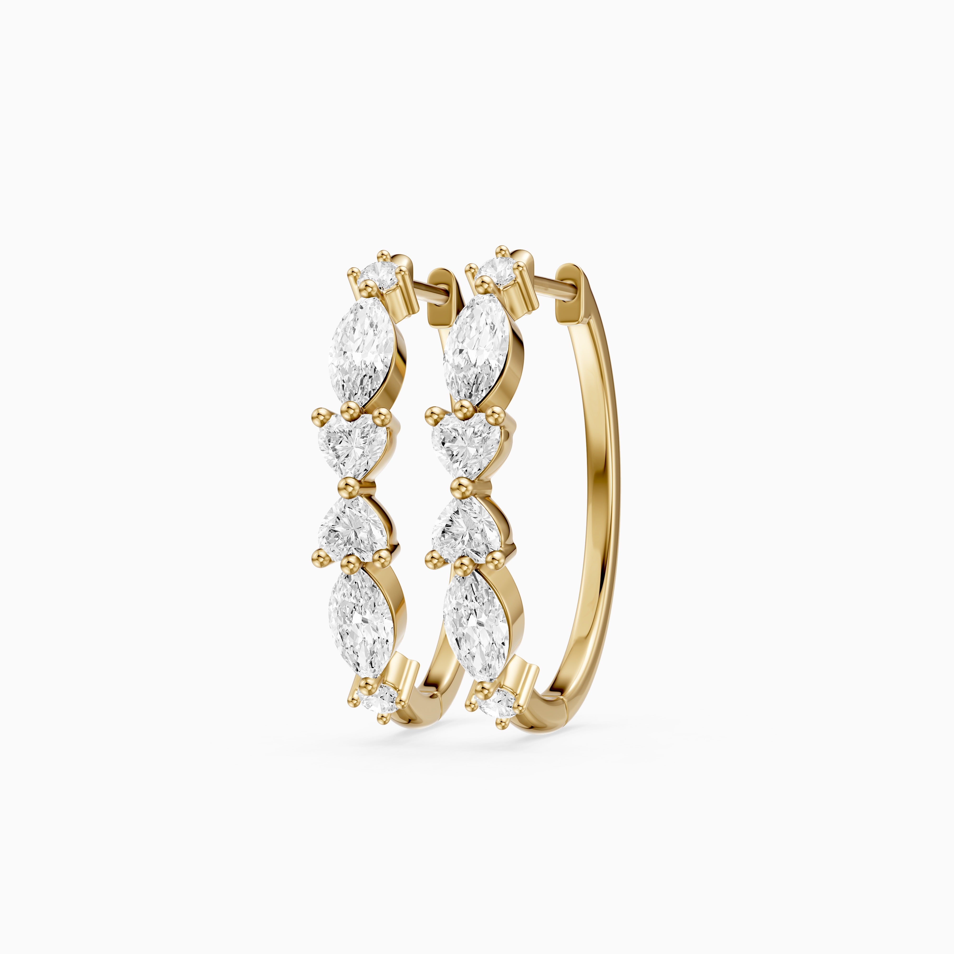 Eveline Multi Shape Lab Grown Diamond Hoop Earrings