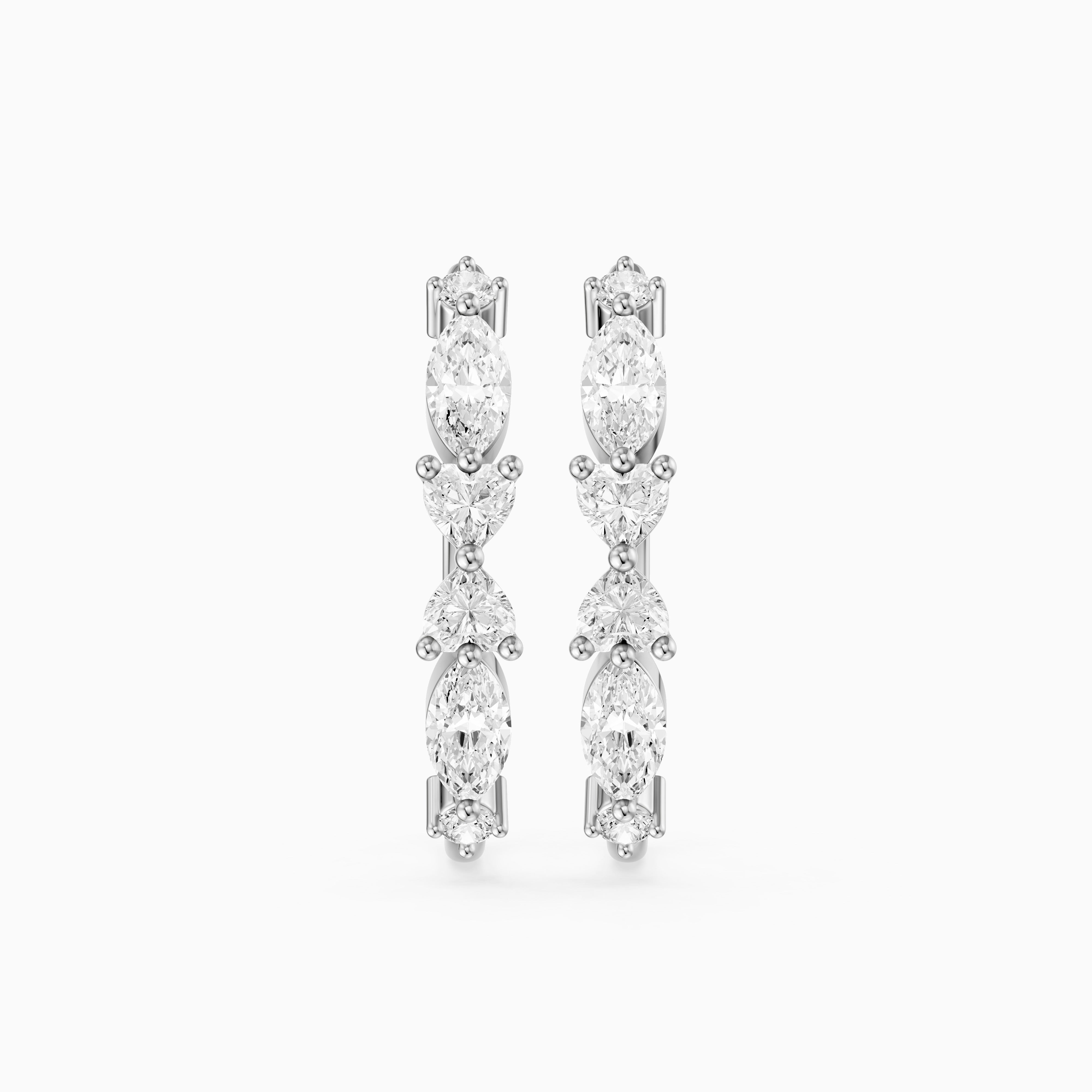 Eveline Multi Shape Lab Grown Diamond Hoop Earrings