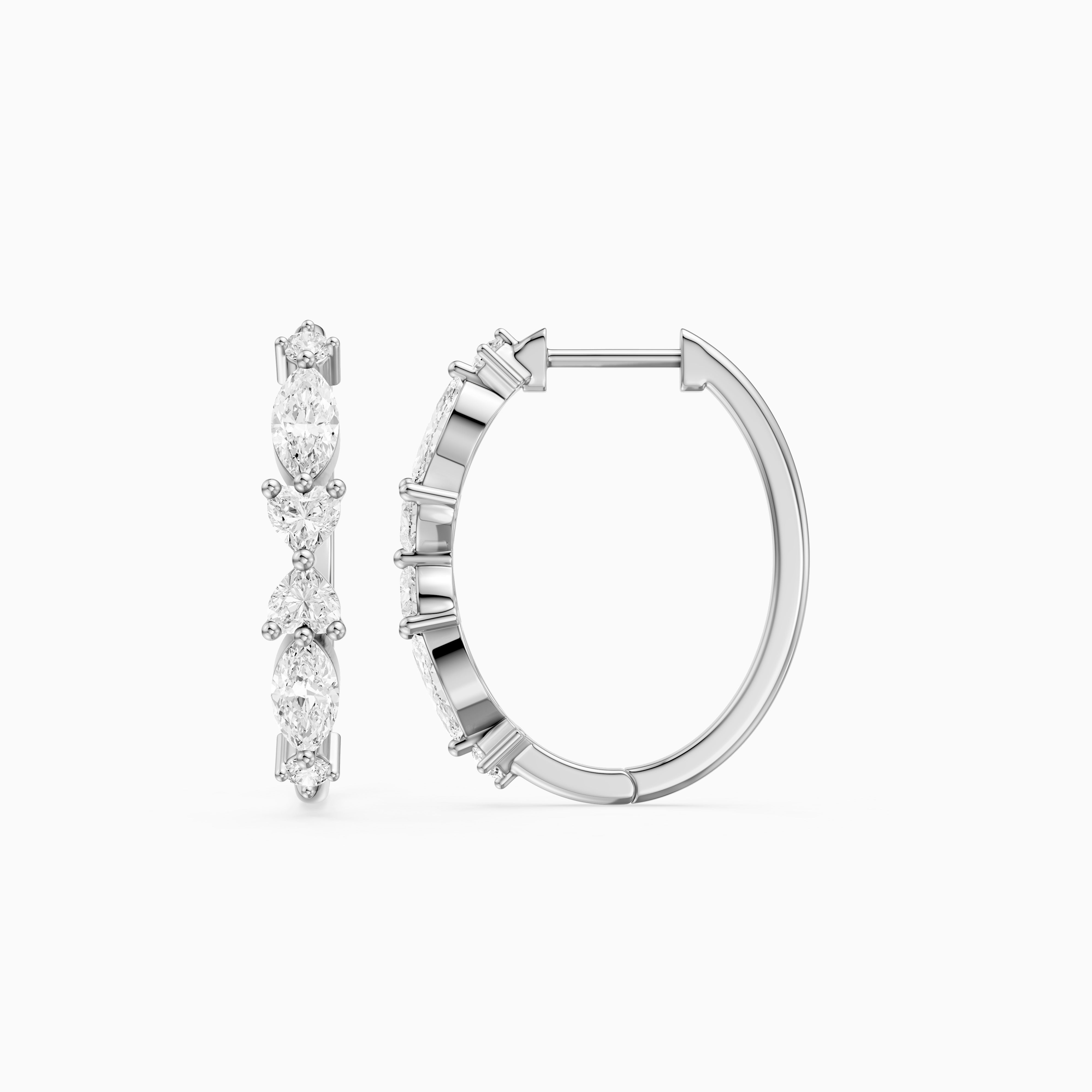 Eveline Multi Shape Lab Grown Diamond Hoop Earrings