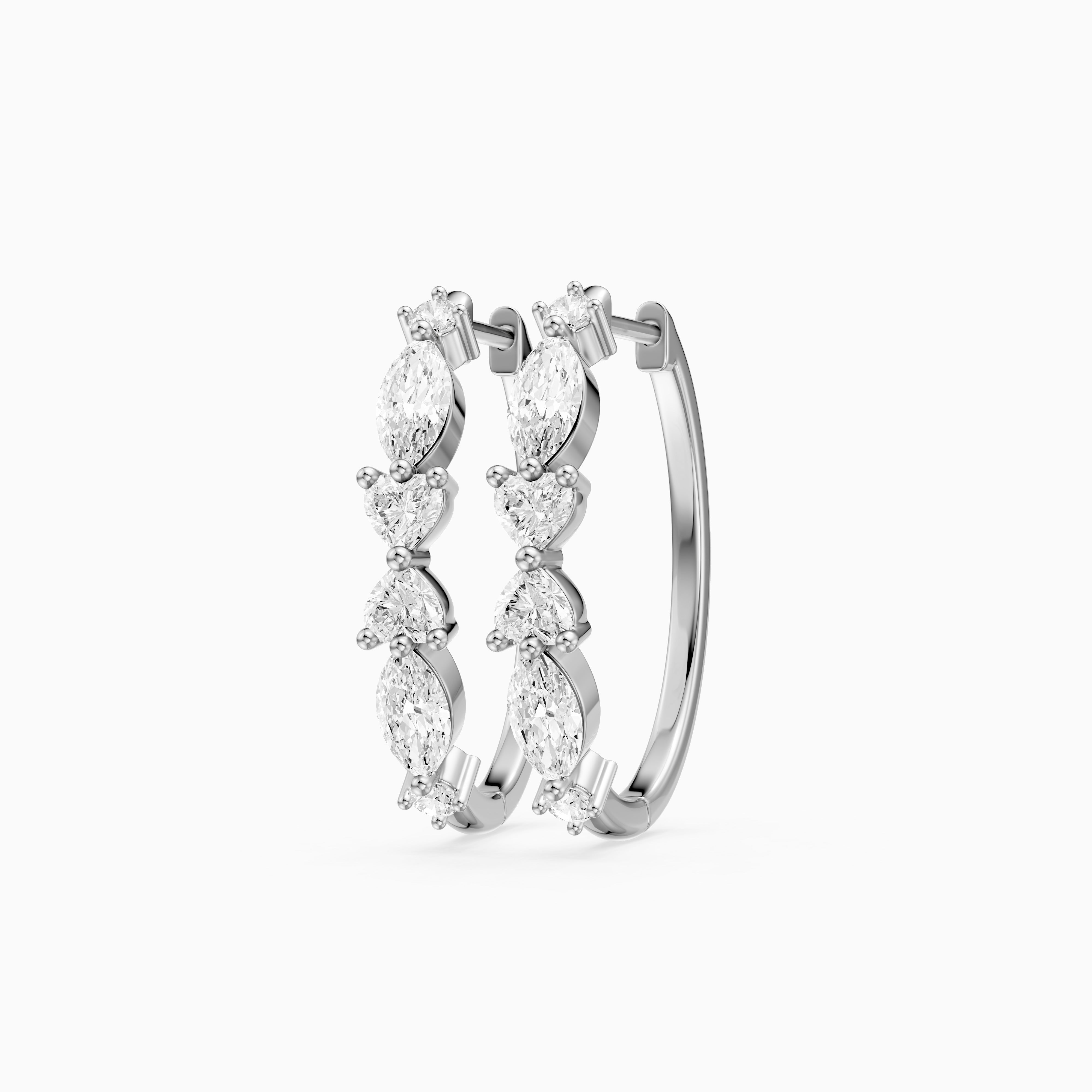 Eveline Multi Shape Lab Grown Diamond Hoop Earrings