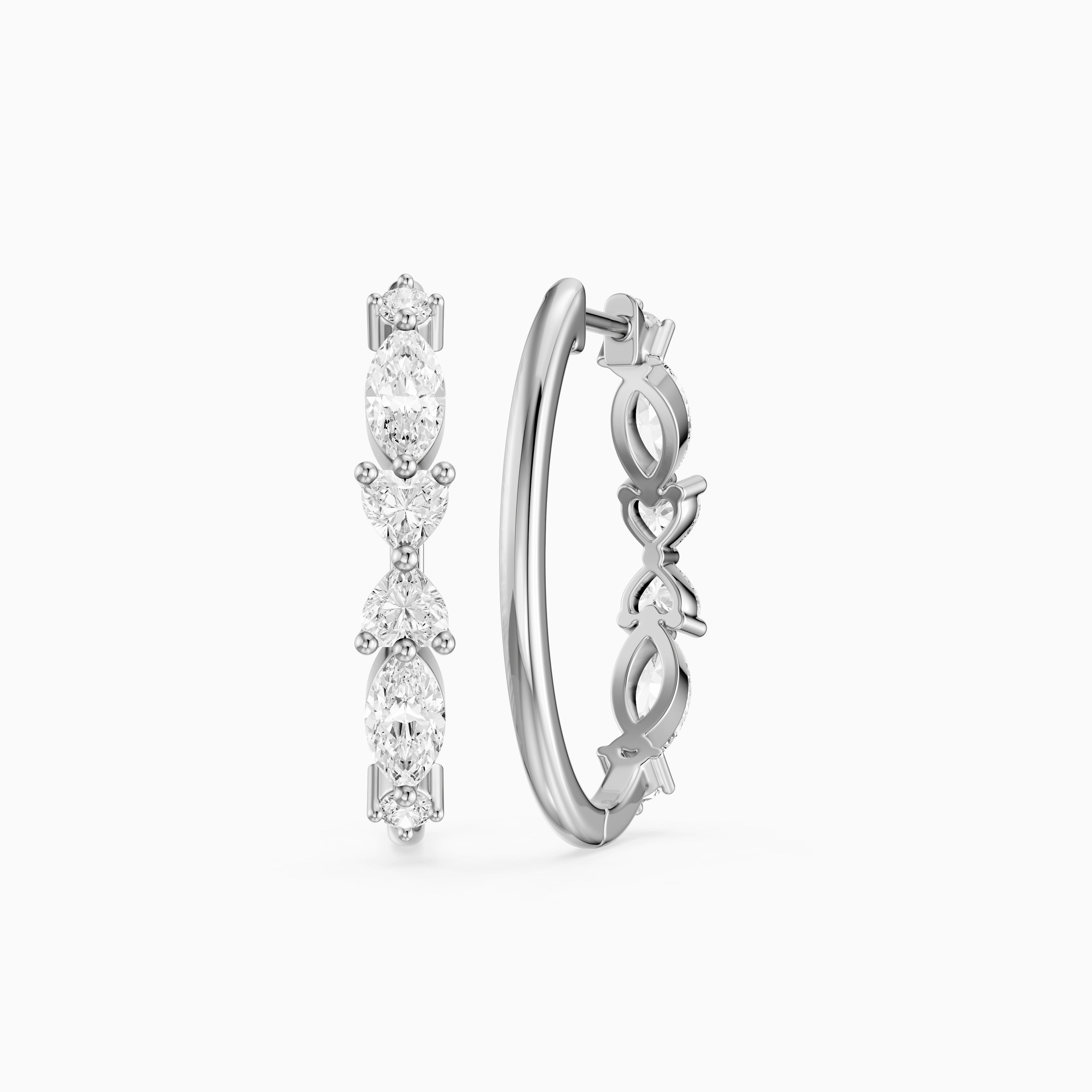 Eveline Multi Shape Lab Grown Diamond Hoop Earrings