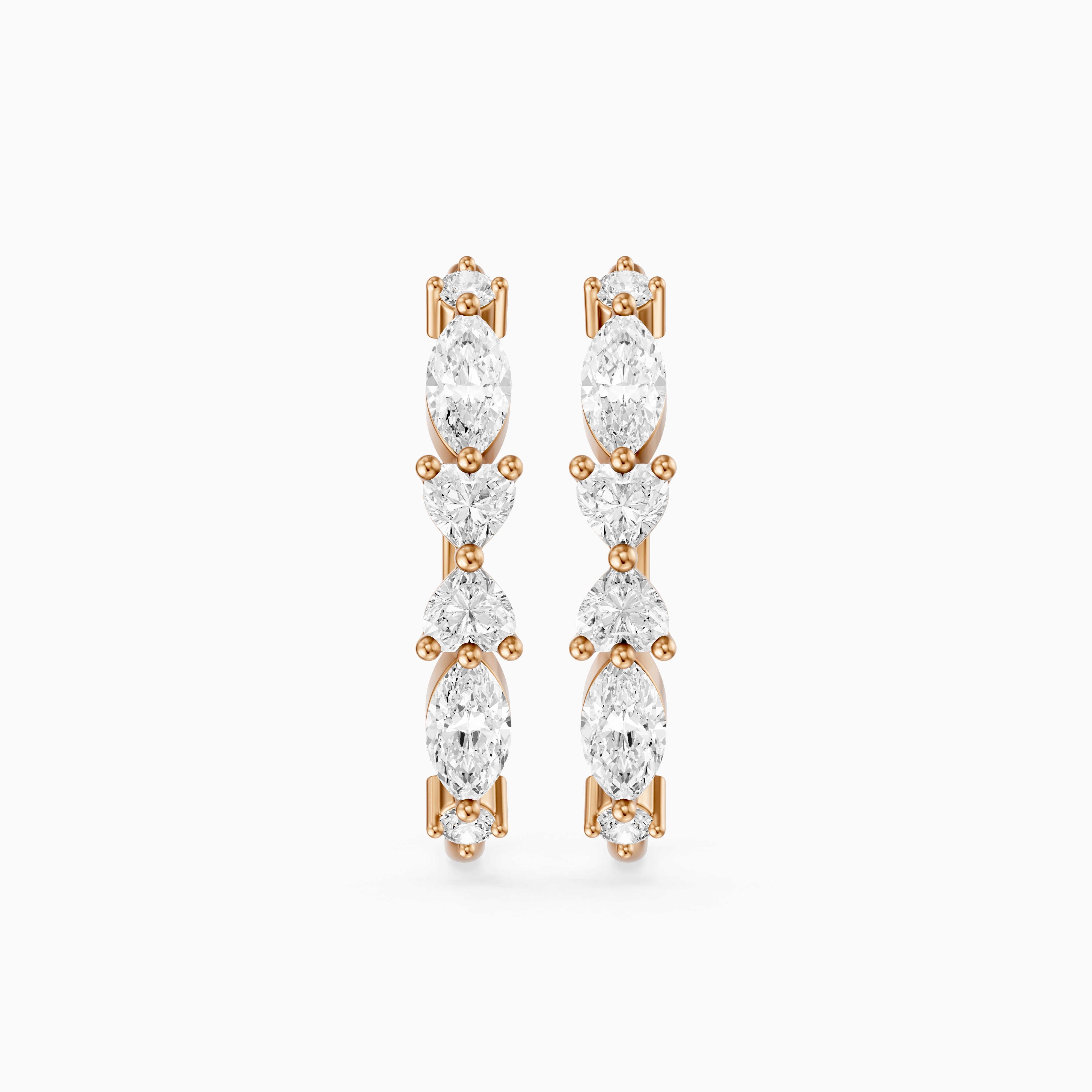 Eveline Multi Shape Lab Grown Diamond Hoop Earrings