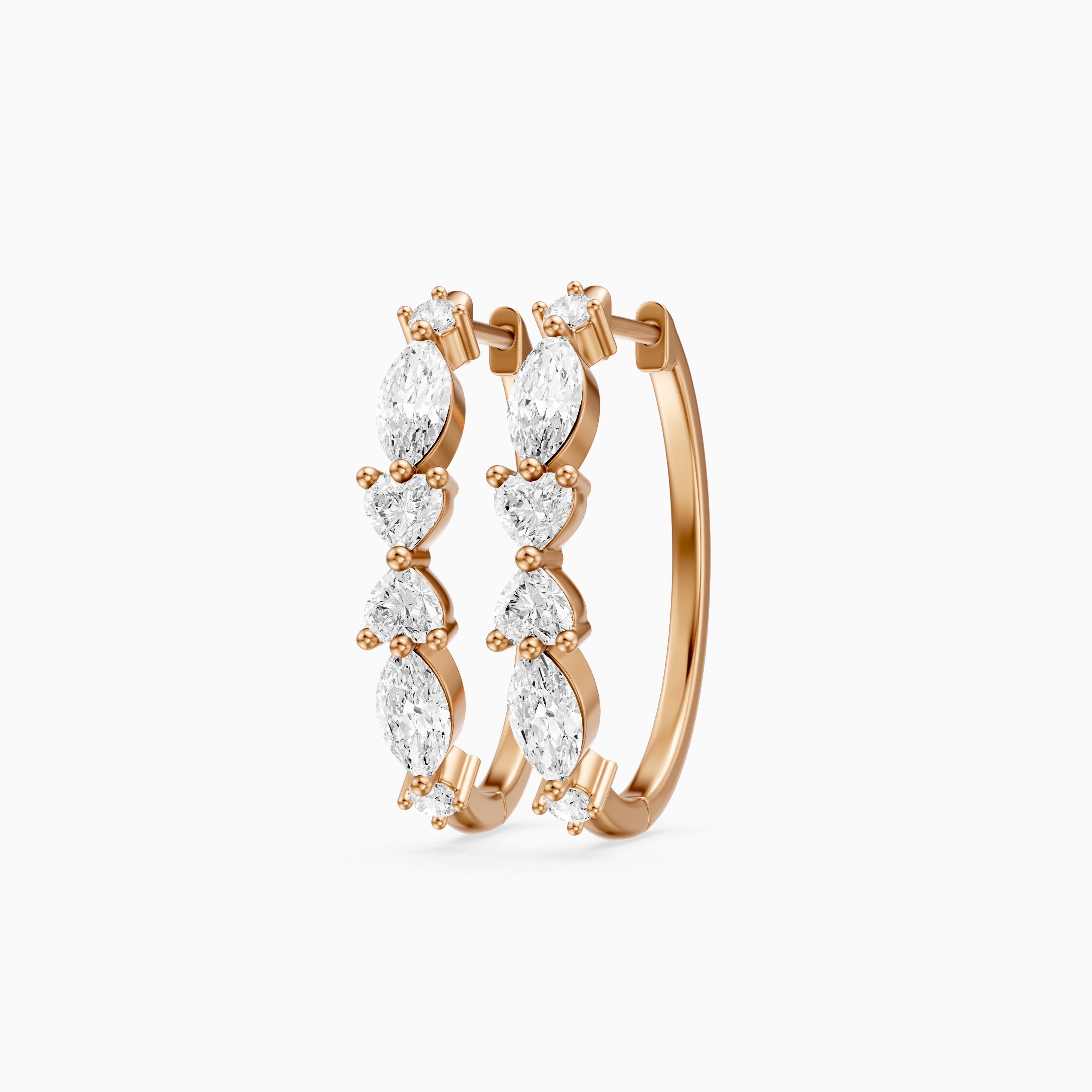 Eveline Multi Shape Lab Grown Diamond Hoop Earrings