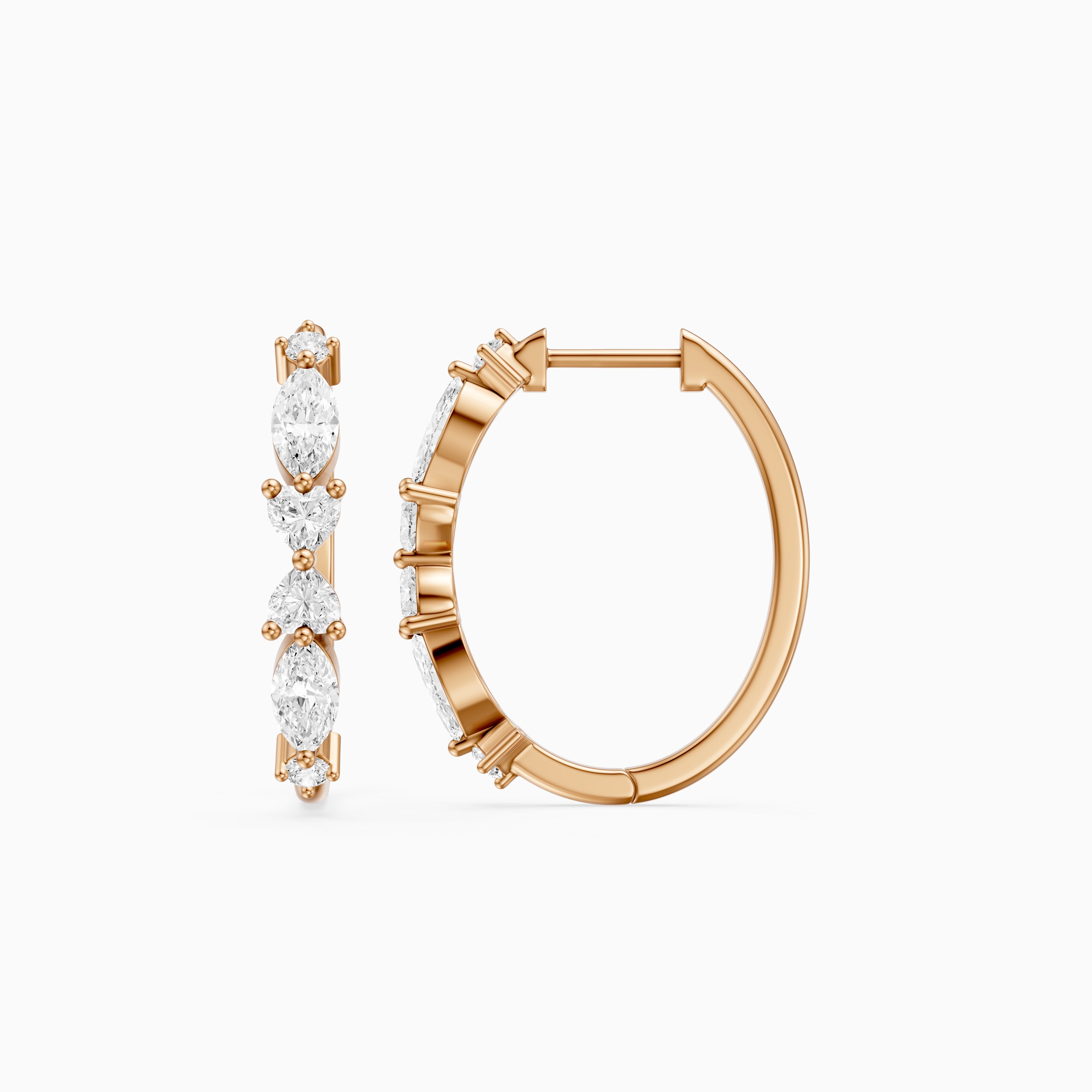 Eveline Multi Shape Lab Grown Diamond Hoop Earrings