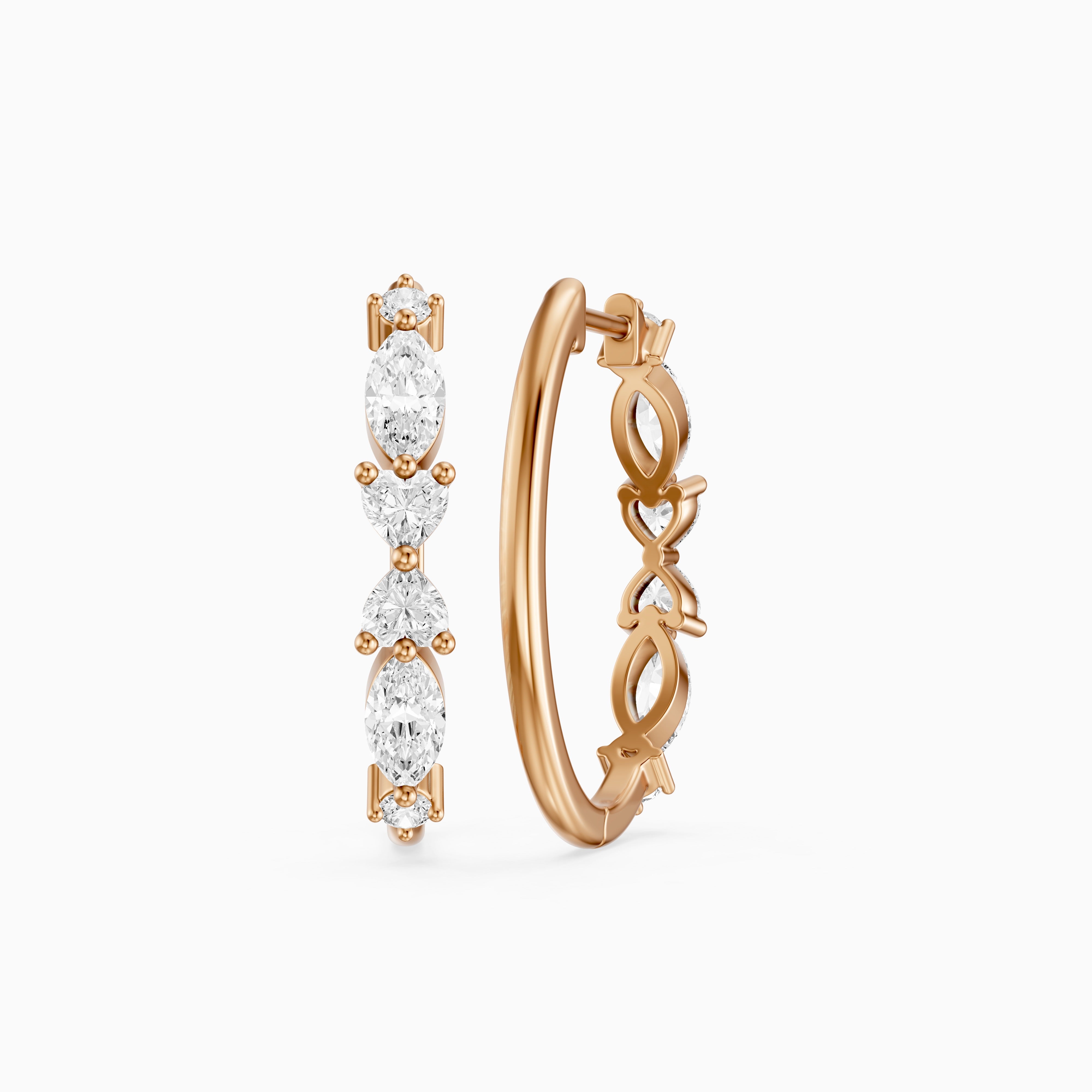 Eveline Multi Shape Lab Grown Diamond Hoop Earrings