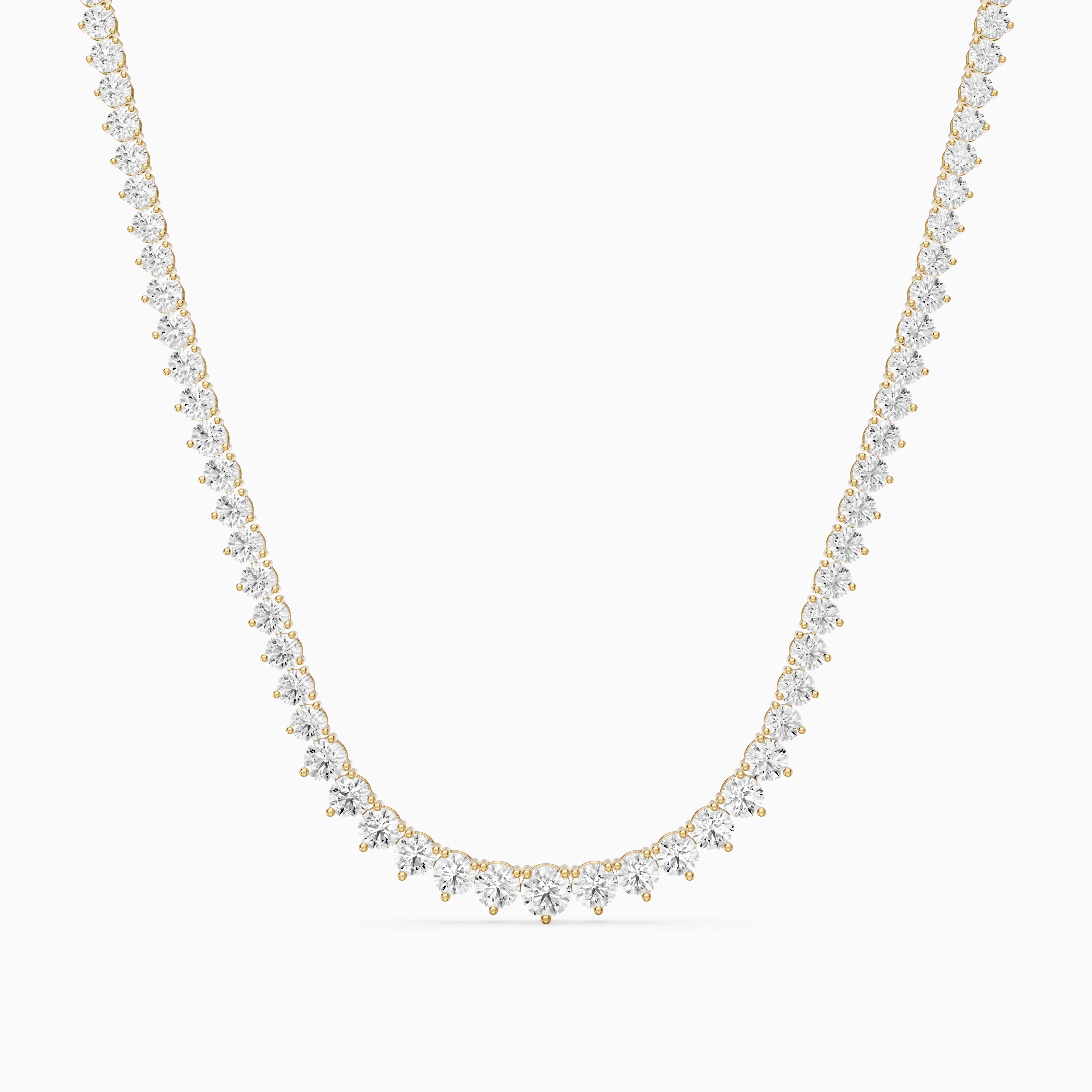 Felicity Round Cut Lab Grown Diamond Three Prong Tennis Necklace