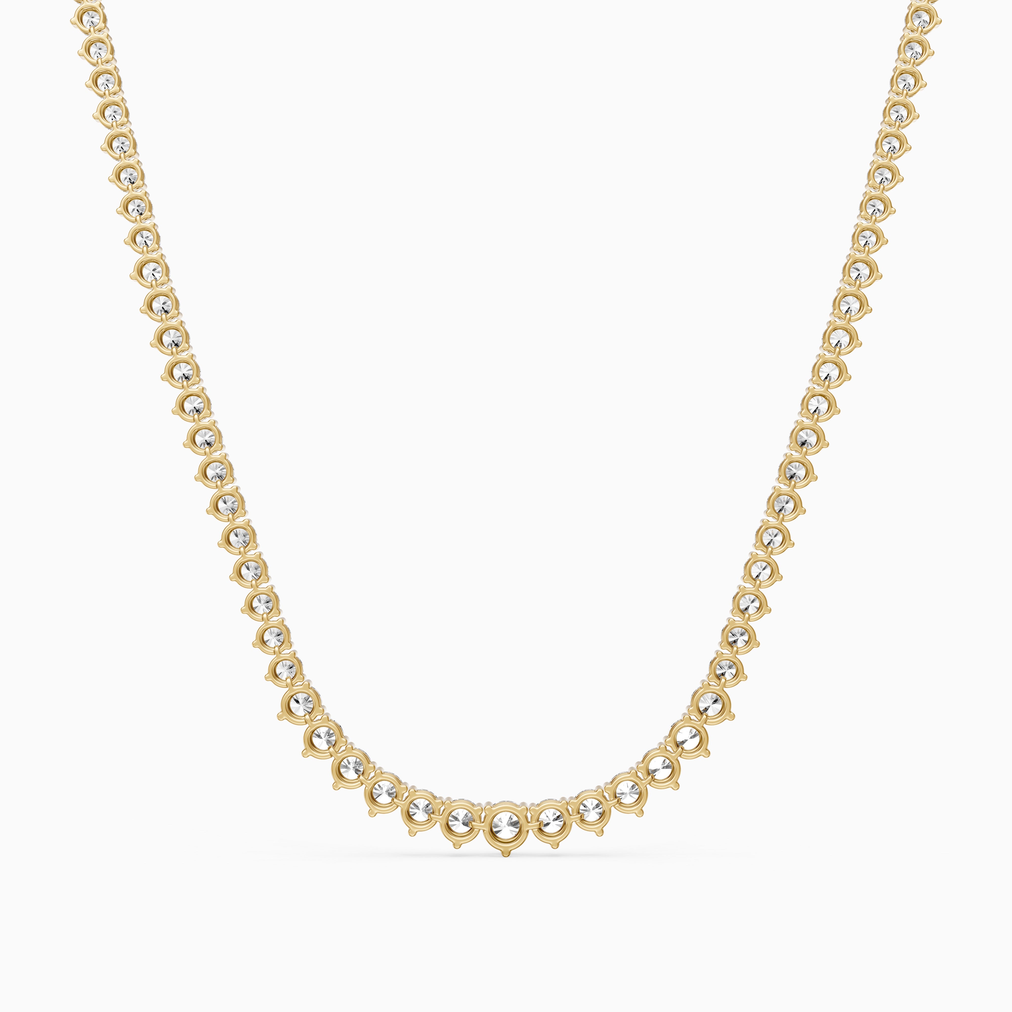 Felicity Round Cut Lab Grown Diamond Three Prong Tennis Necklace