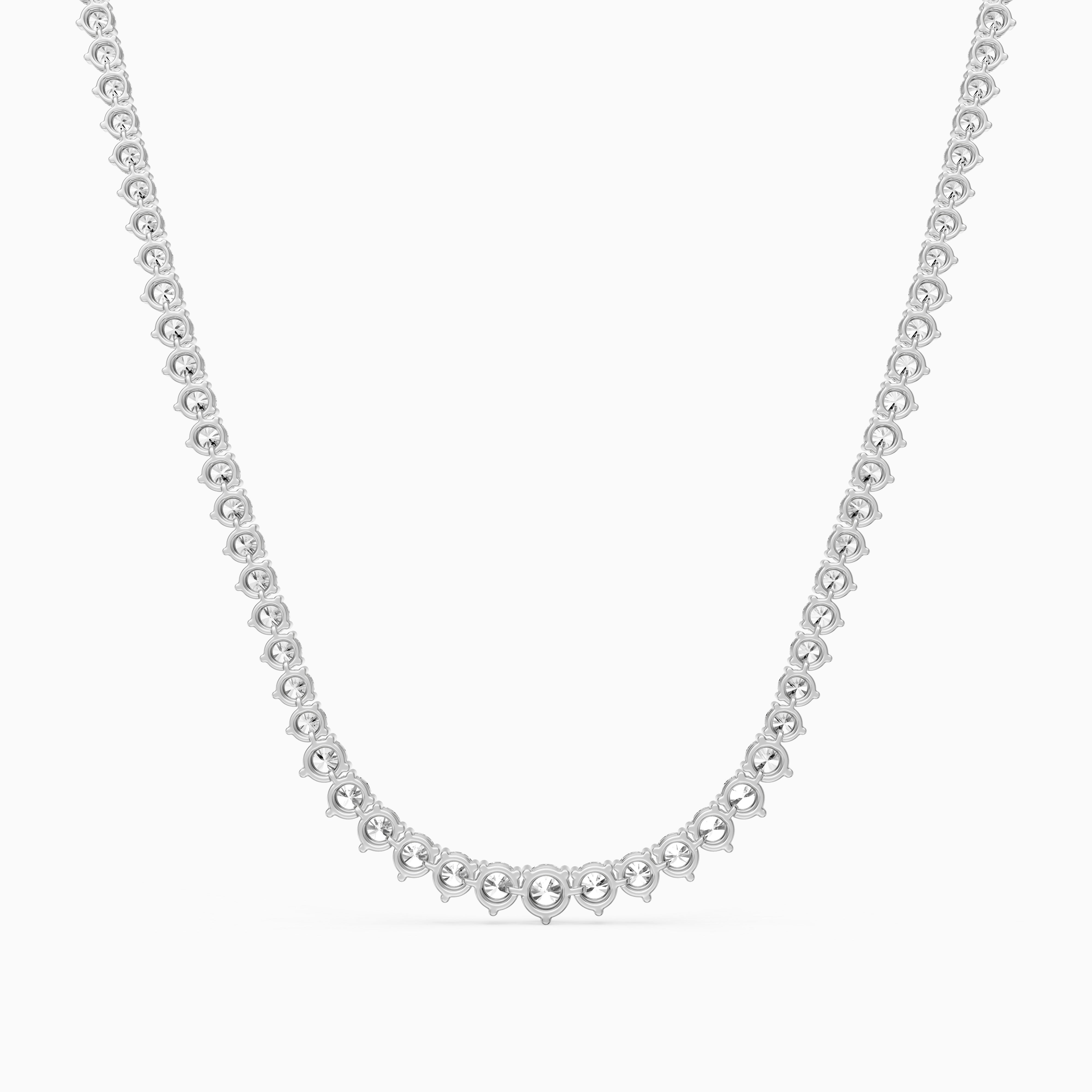 Felicity Round Cut Lab Grown Diamond Three Prong Tennis Necklace