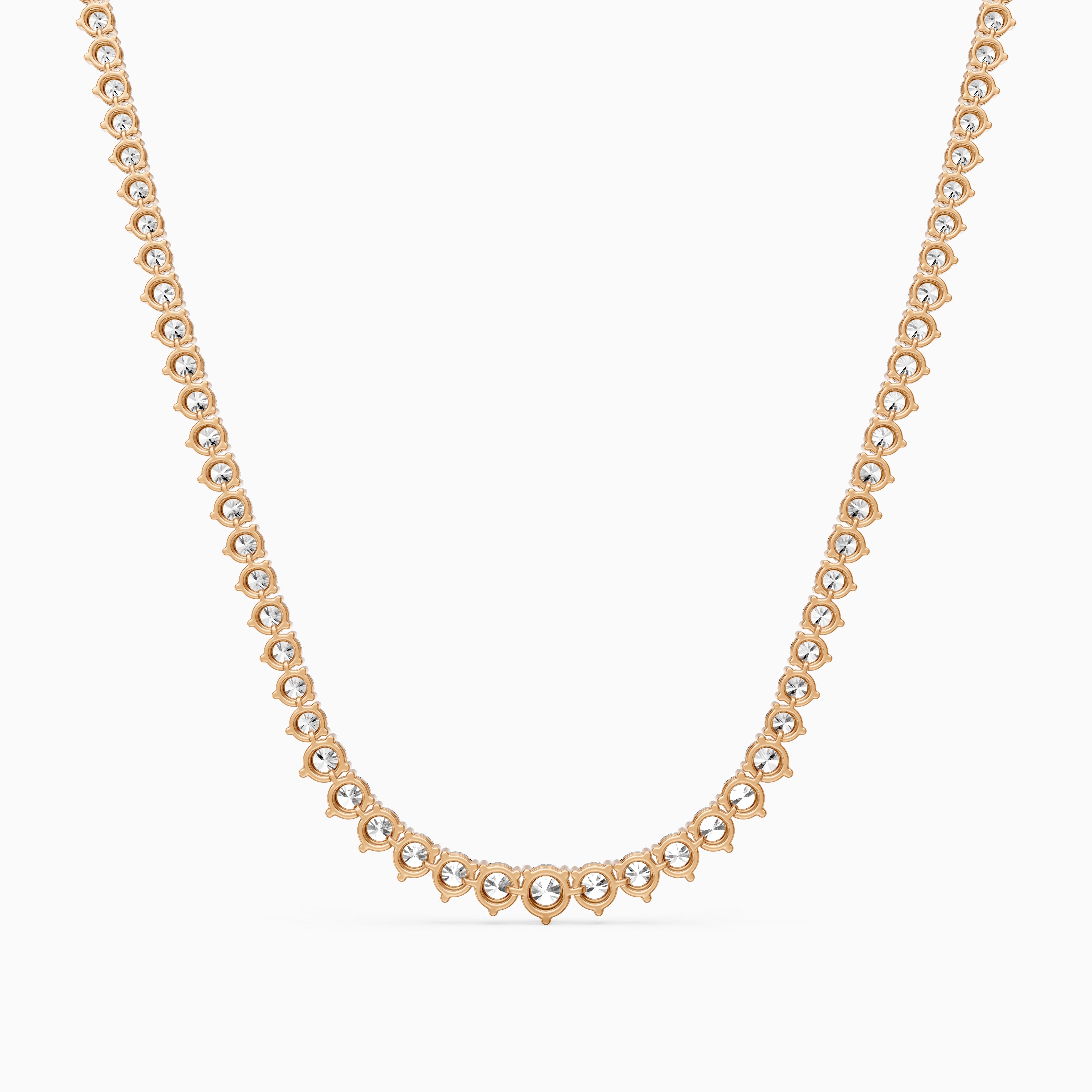 Felicity Round Cut Lab Grown Diamond Three Prong Tennis Necklace