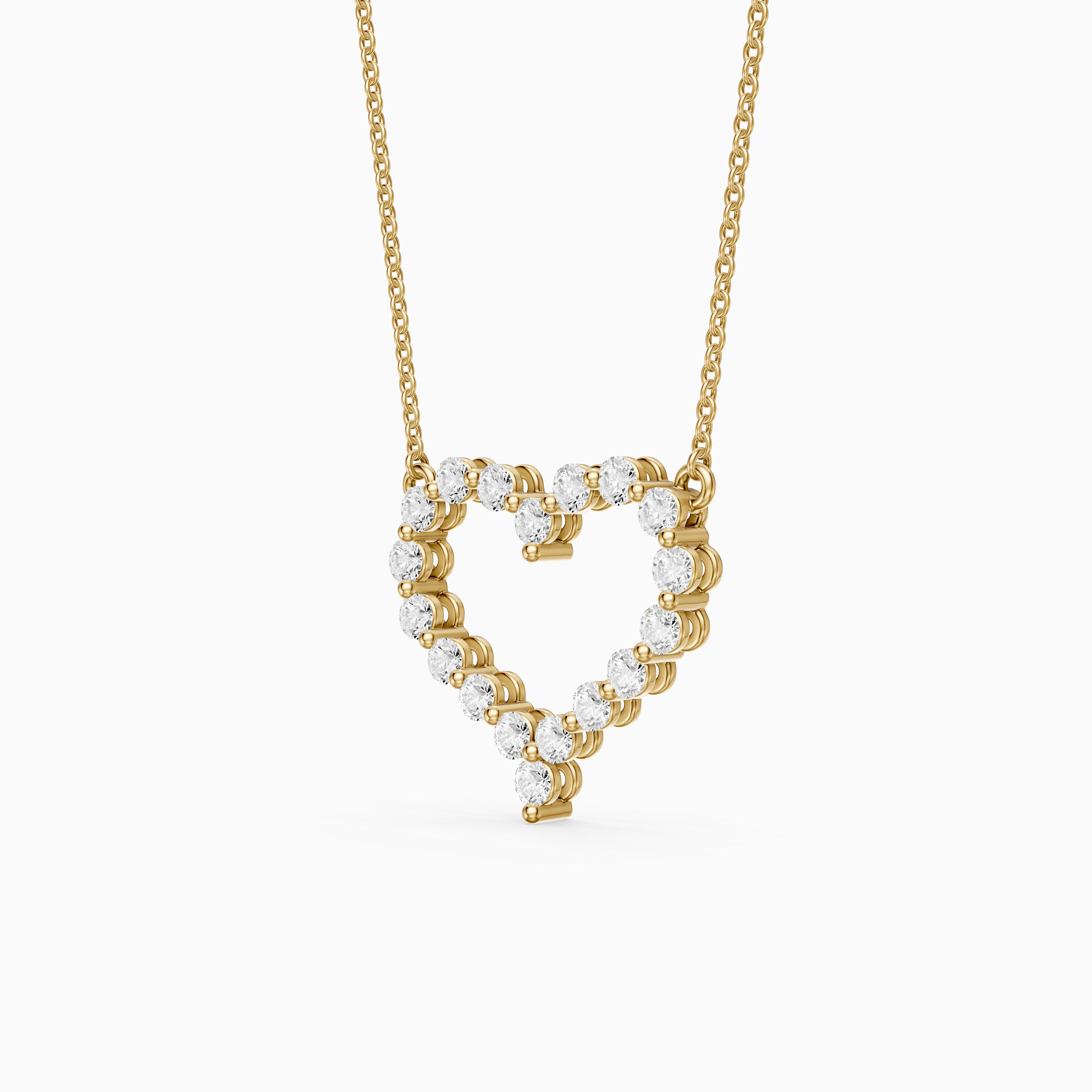 Whoopi Round Lab Grown Diamond Heart Pendant