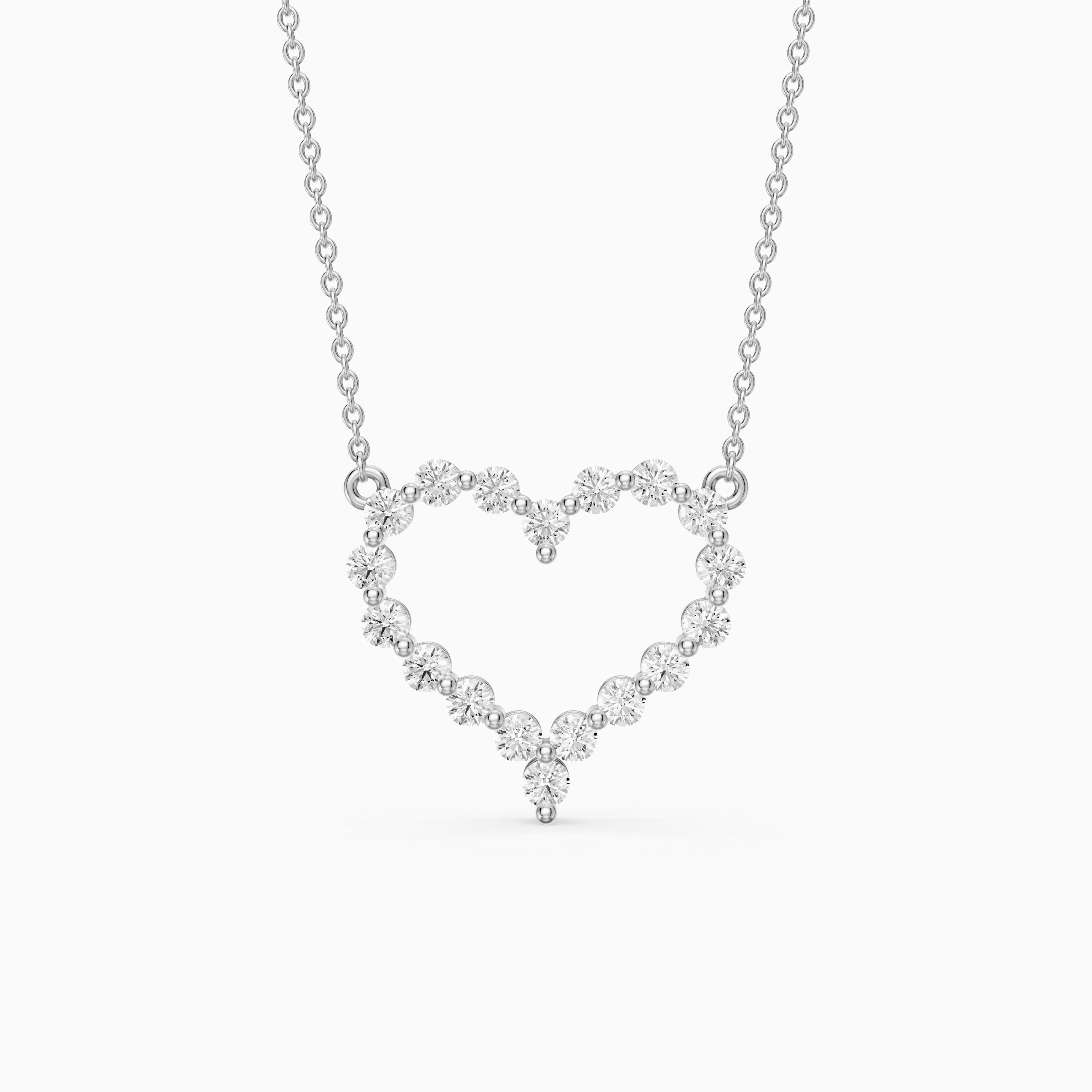 Whoopi Round Lab Grown Diamond Heart Pendant