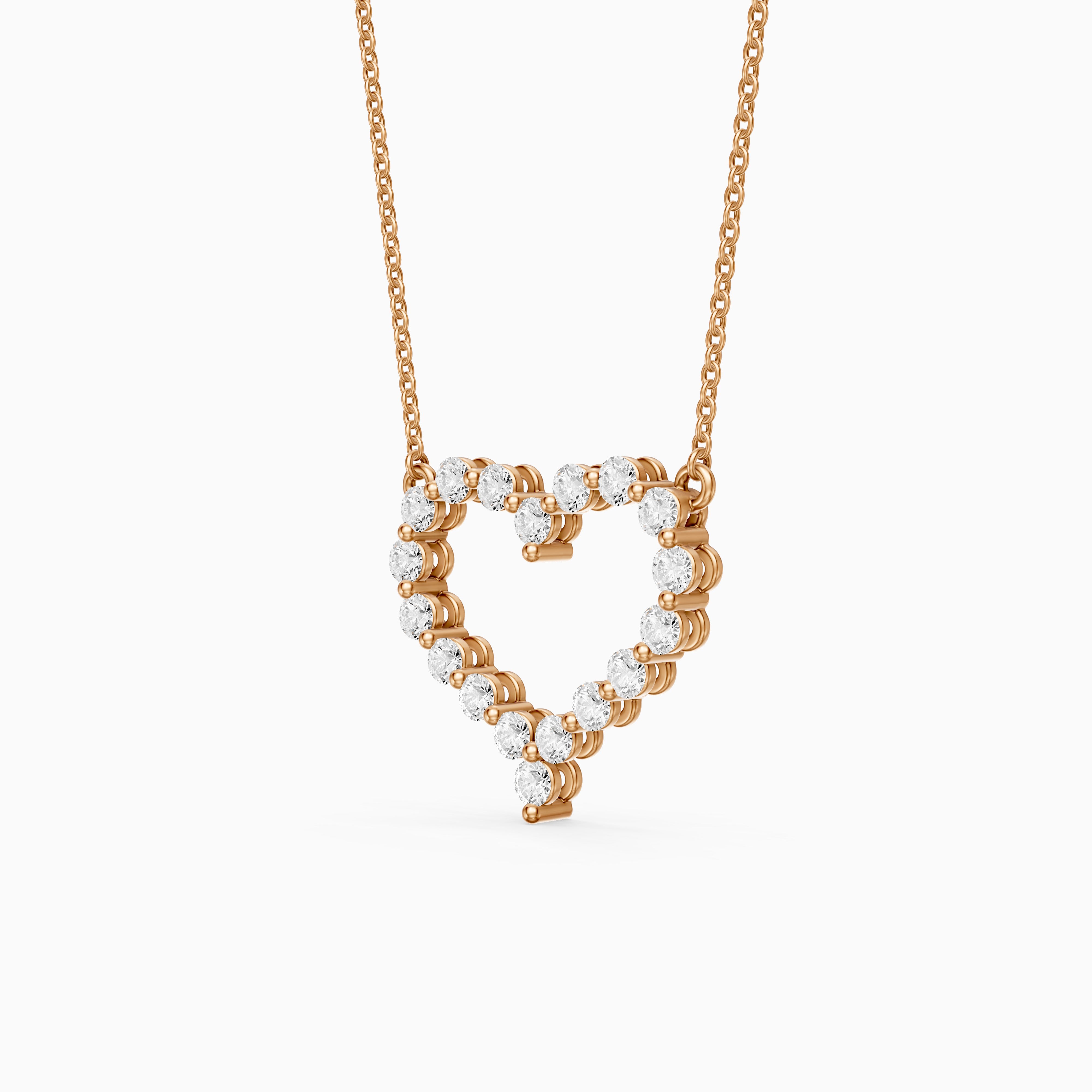 Whoopi Round Lab Grown Diamond Heart Pendant