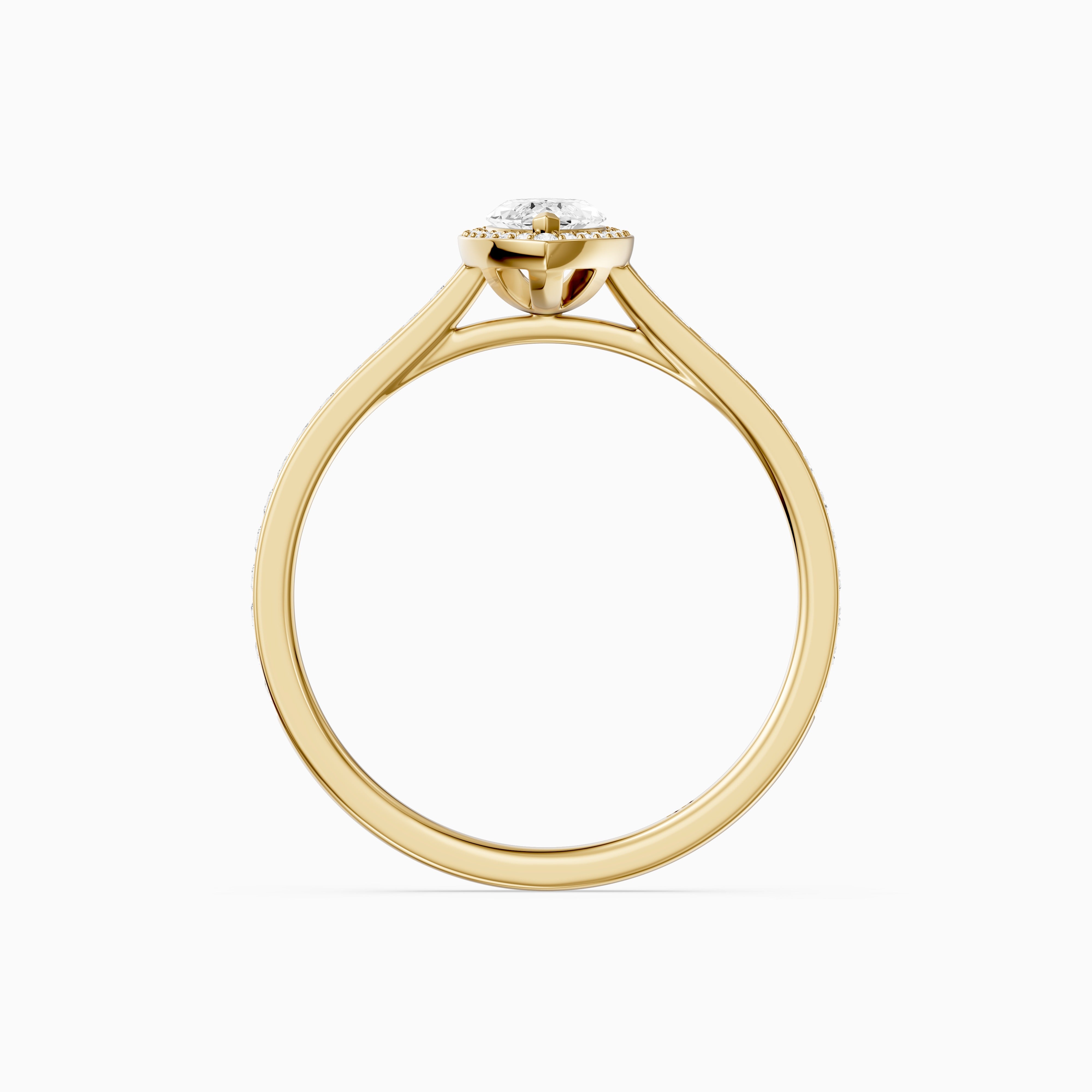 Skylar Marquise Cut Halo Low Profile Side Stone Lab Grown Diamond Ring