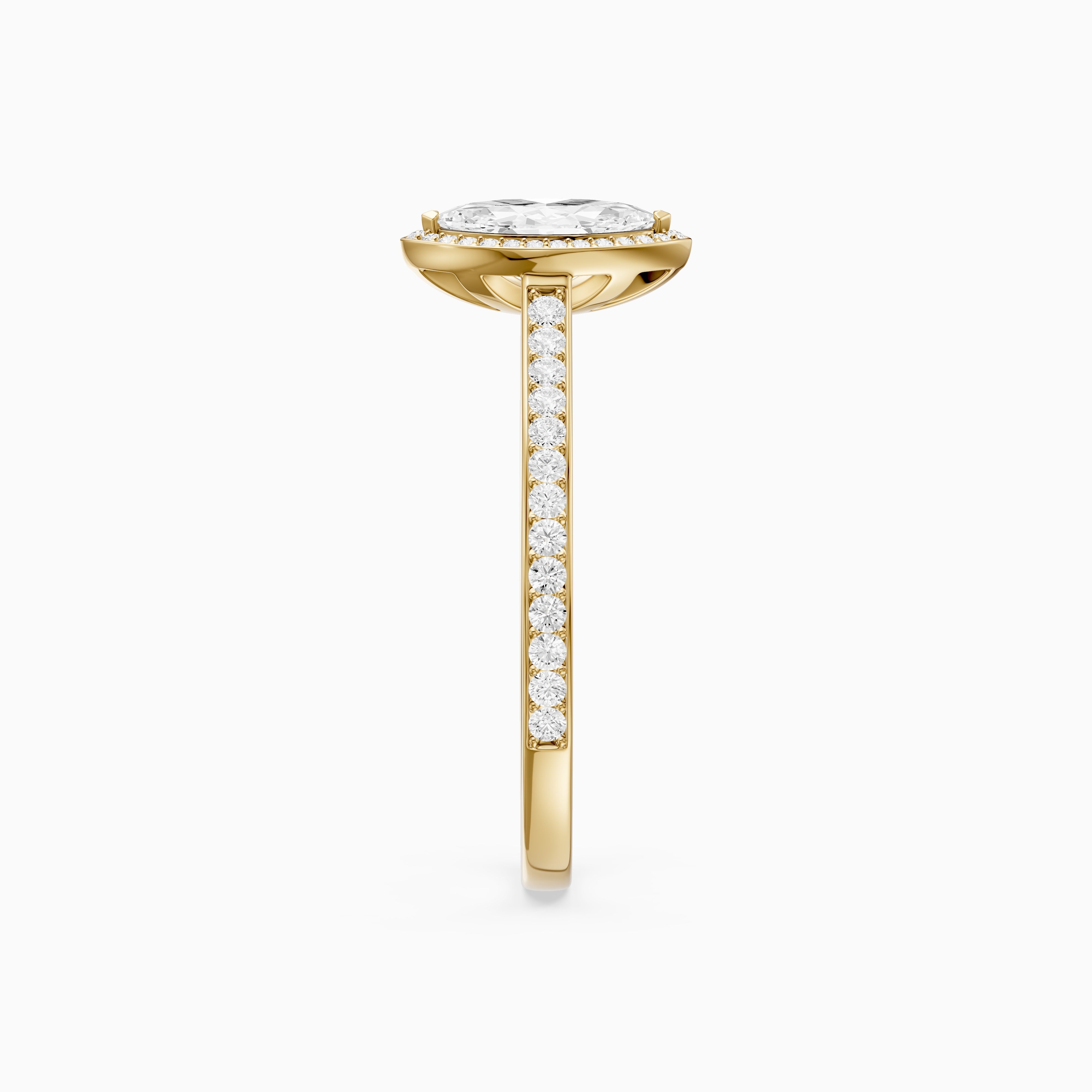Skylar Marquise Cut Halo Low Profile Side Stone Lab Grown Diamond Ring