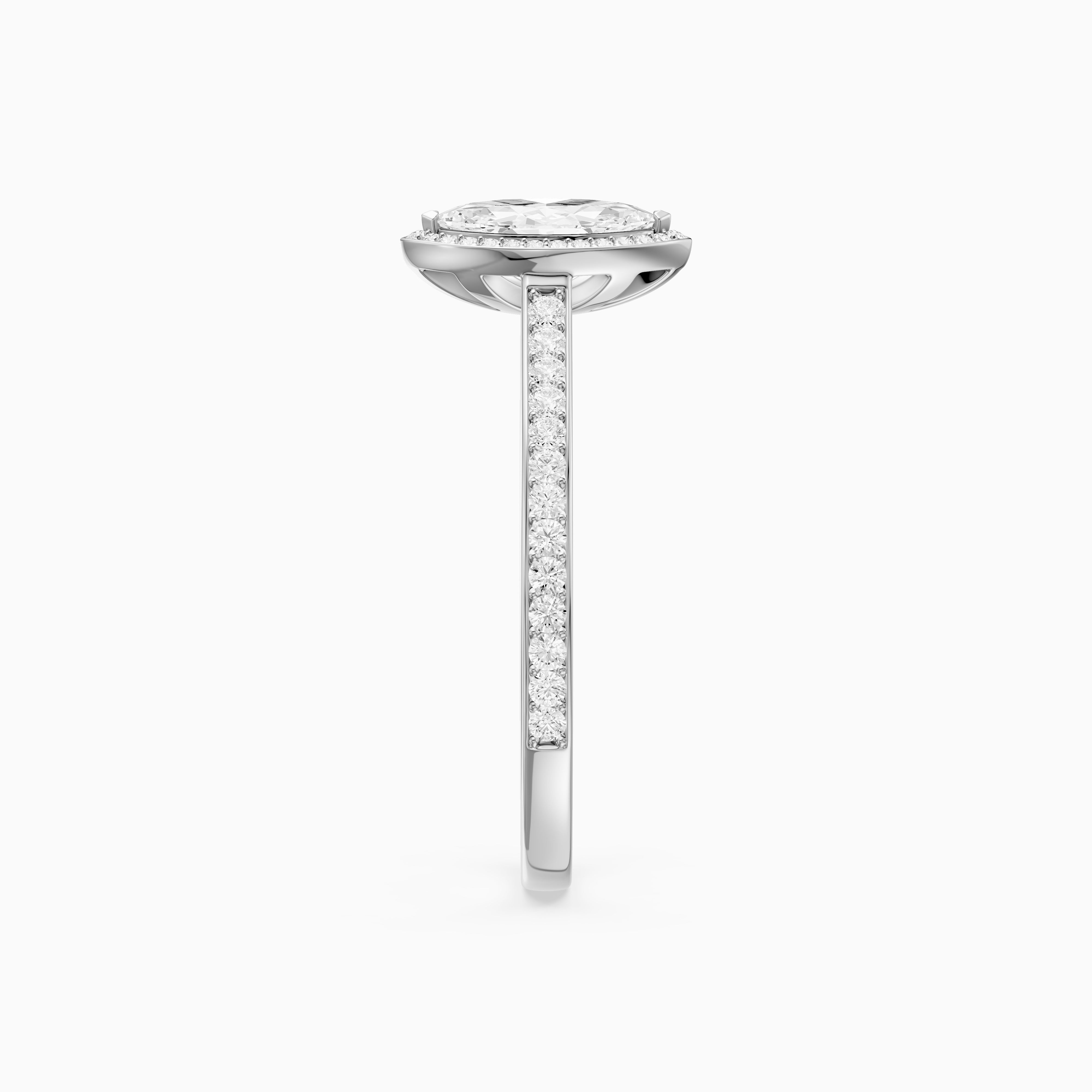 Skylar Marquise Cut Halo Low Profile Side Stone Lab Grown Diamond Ring