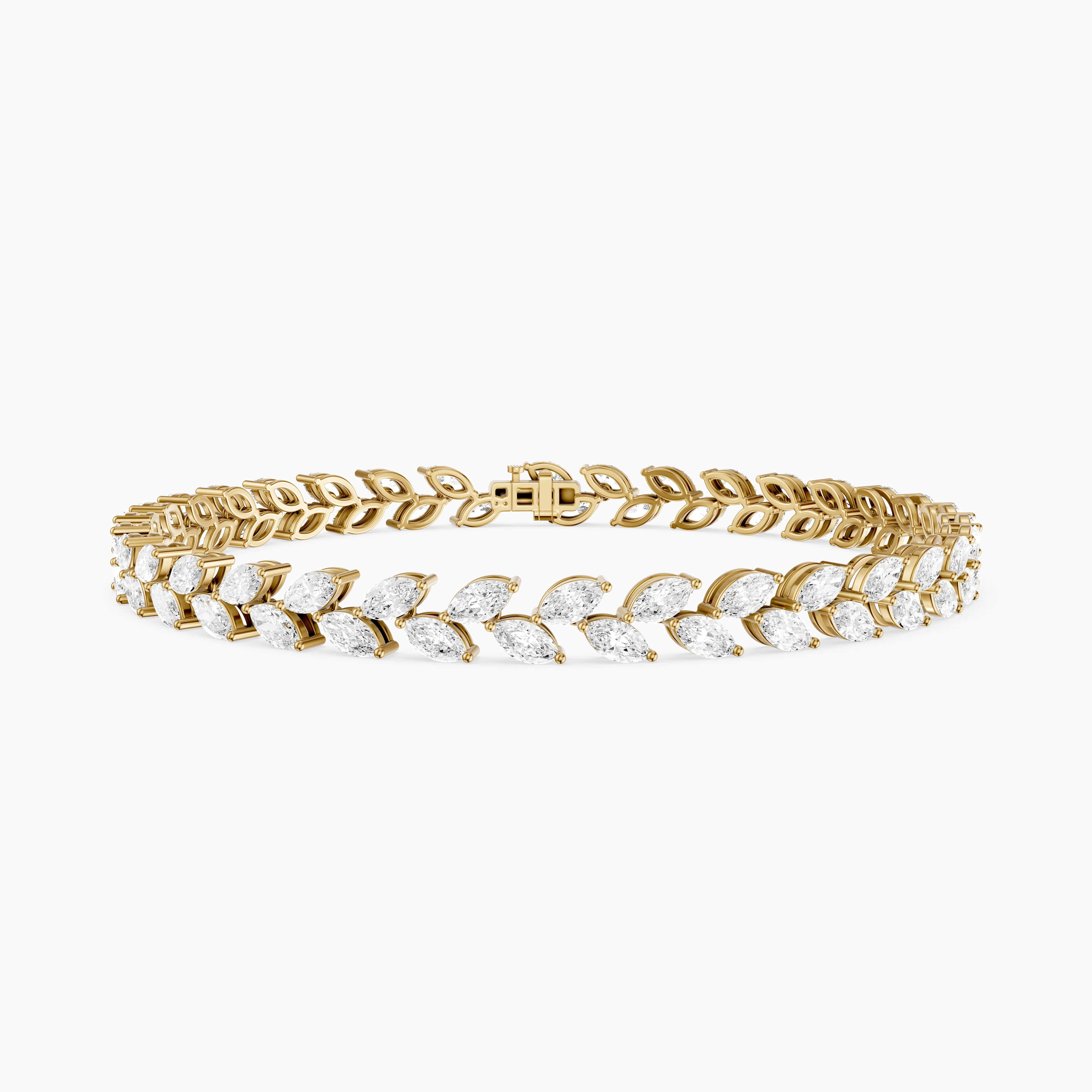Amoura Two Row Marquise Cut Lab Grown Diamond Tennis Bracelet