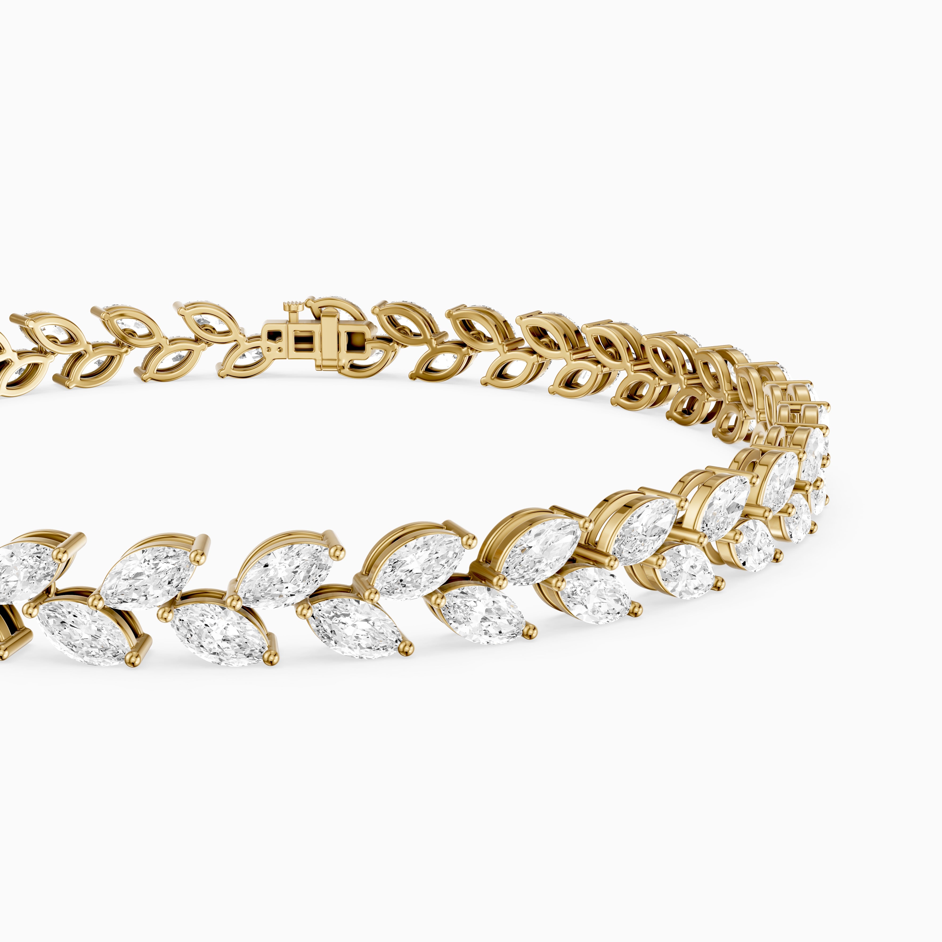 Amoura Two Row Marquise Cut Lab Grown Diamond Tennis Bracelet
