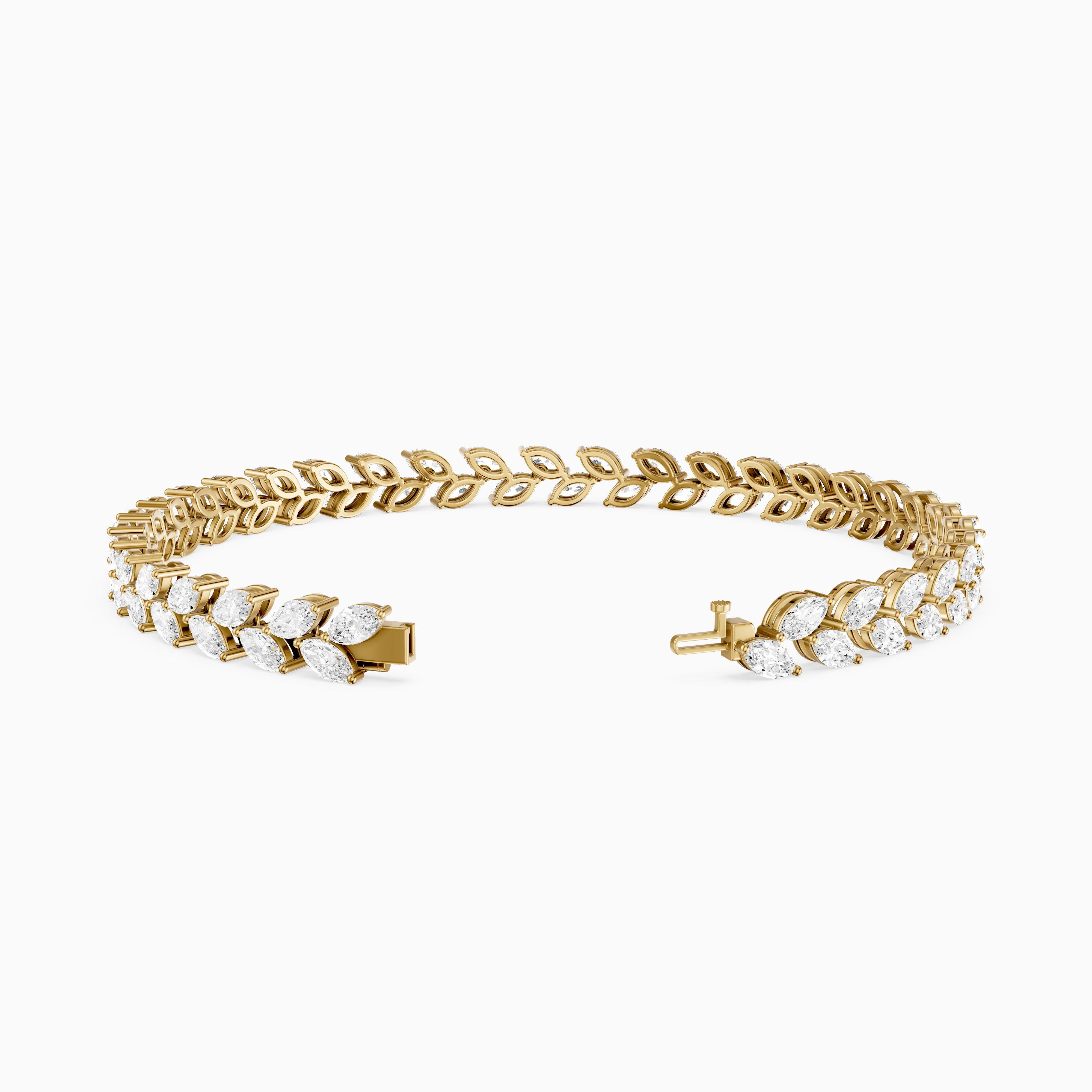 Amoura Two Row Marquise Cut Lab Grown Diamond Tennis Bracelet