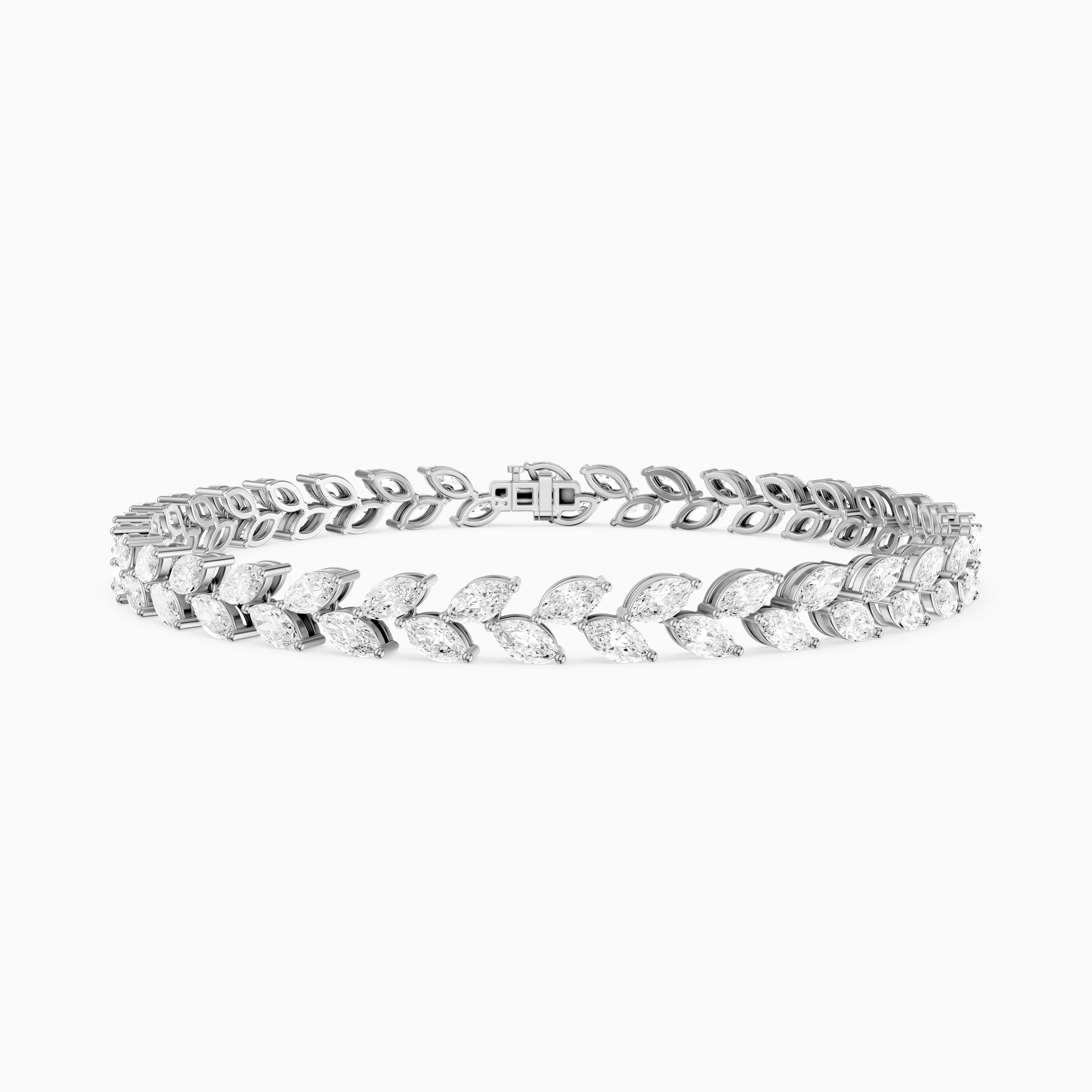 Amoura Two Row Marquise Cut Lab Grown Diamond Tennis Bracelet