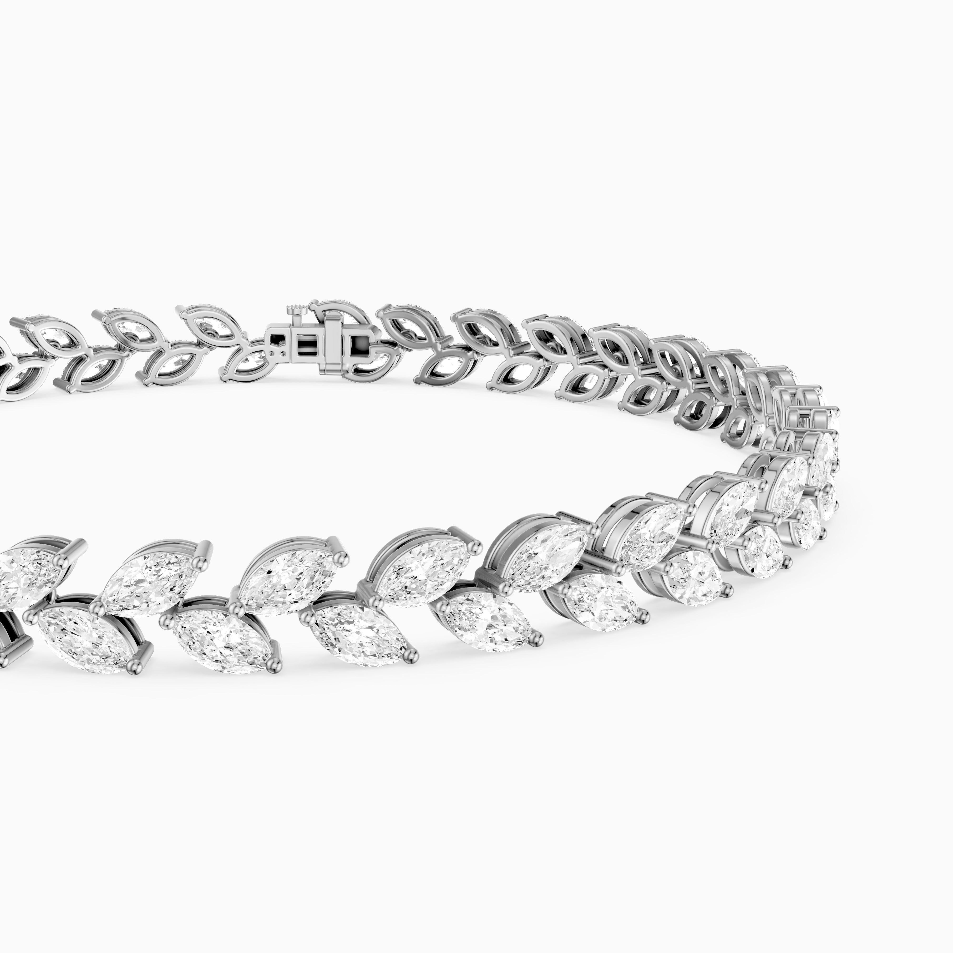 Amoura Two Row Marquise Cut Lab Grown Diamond Tennis Bracelet