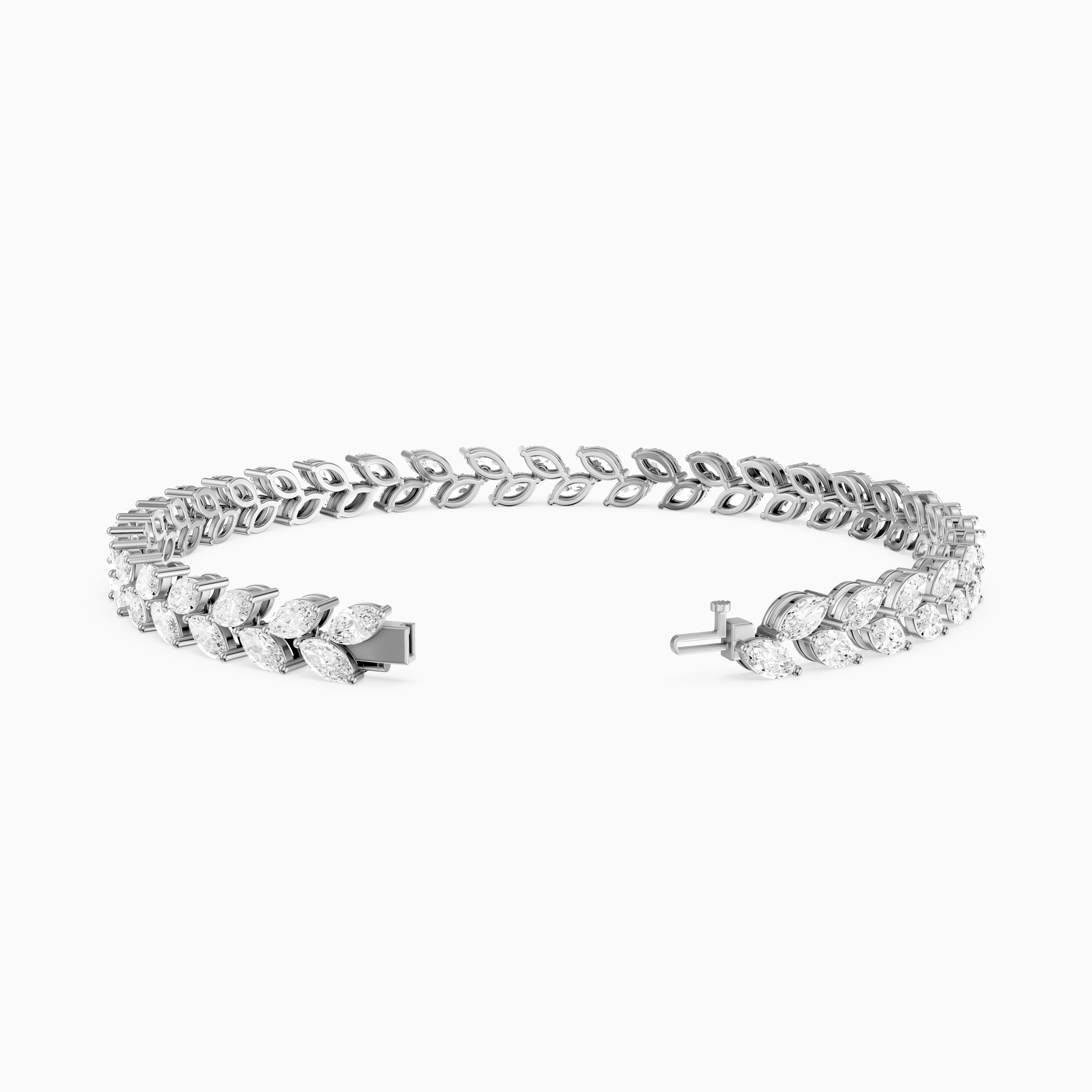 Amoura Two Row Marquise Cut Lab Grown Diamond Tennis Bracelet