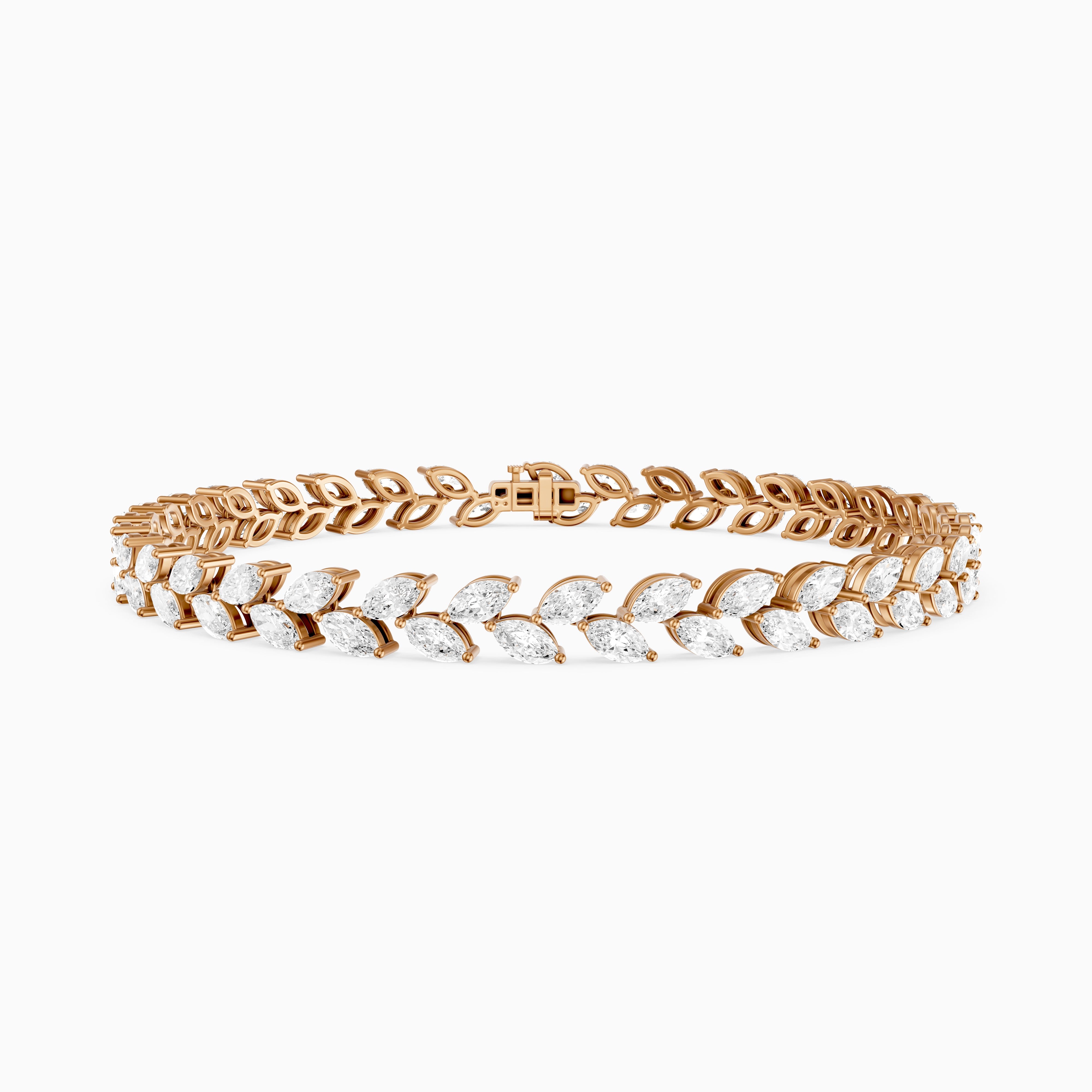 Amoura Two Row Marquise Cut Lab Grown Diamond Tennis Bracelet