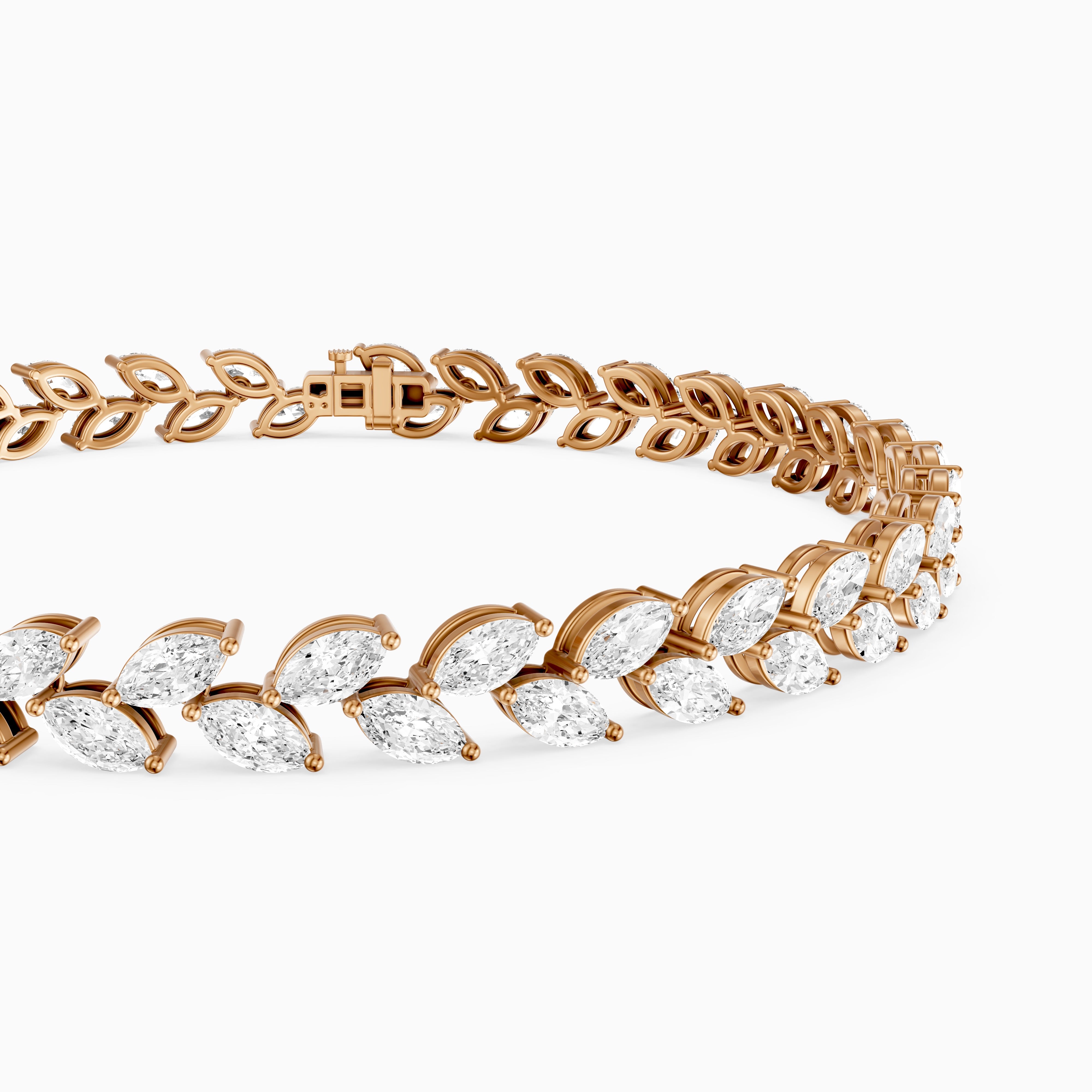 Amoura Two Row Marquise Cut Lab Grown Diamond Tennis Bracelet