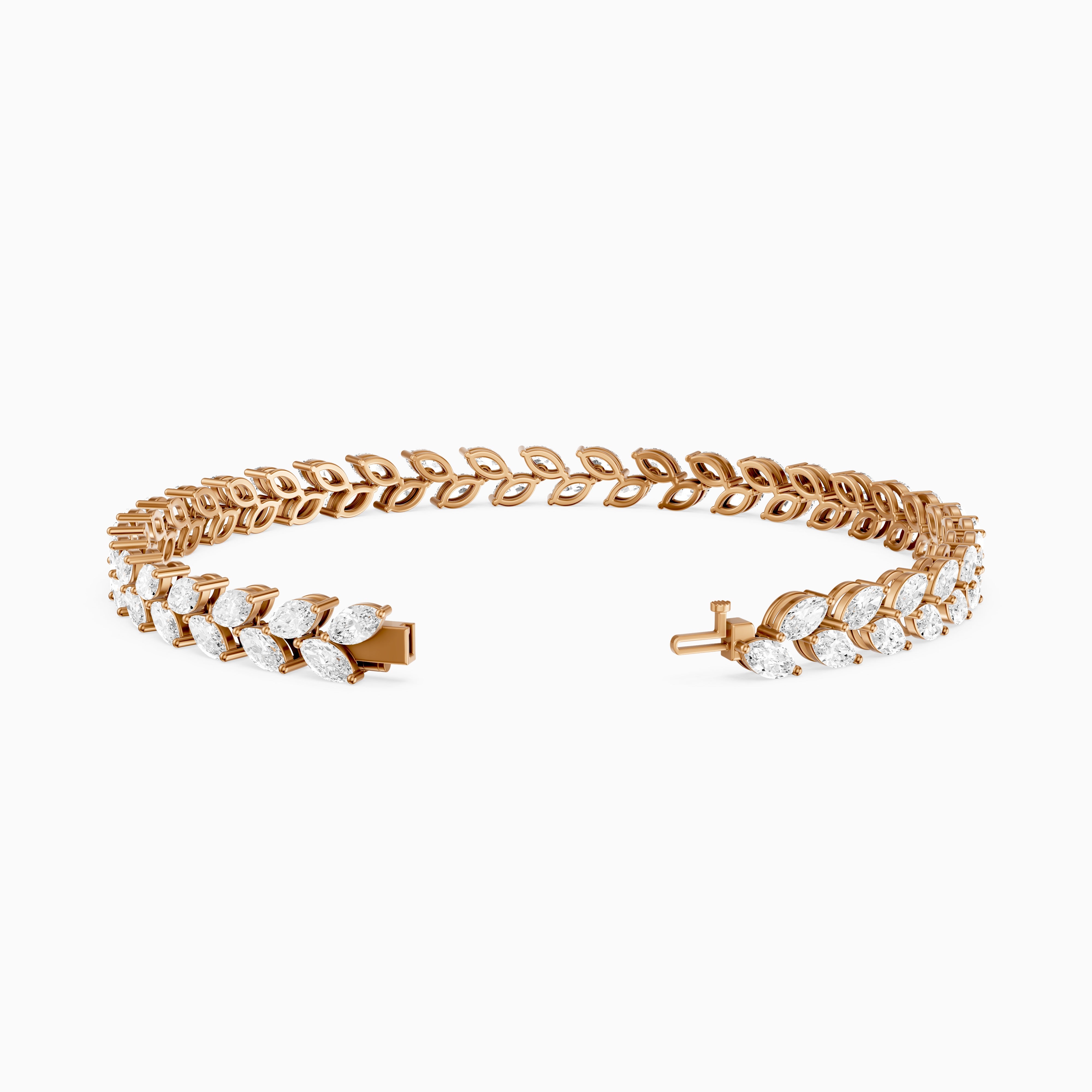 Amoura Two Row Marquise Cut Lab Grown Diamond Tennis Bracelet