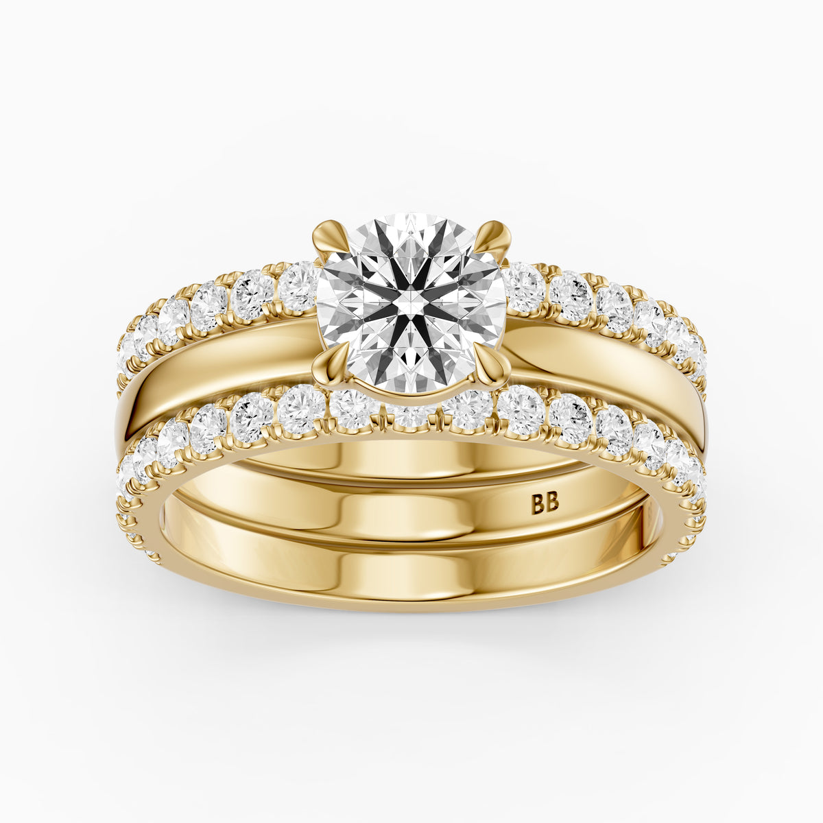 Ailsa Round Lab Grown Diamond Double Band Bridal Set