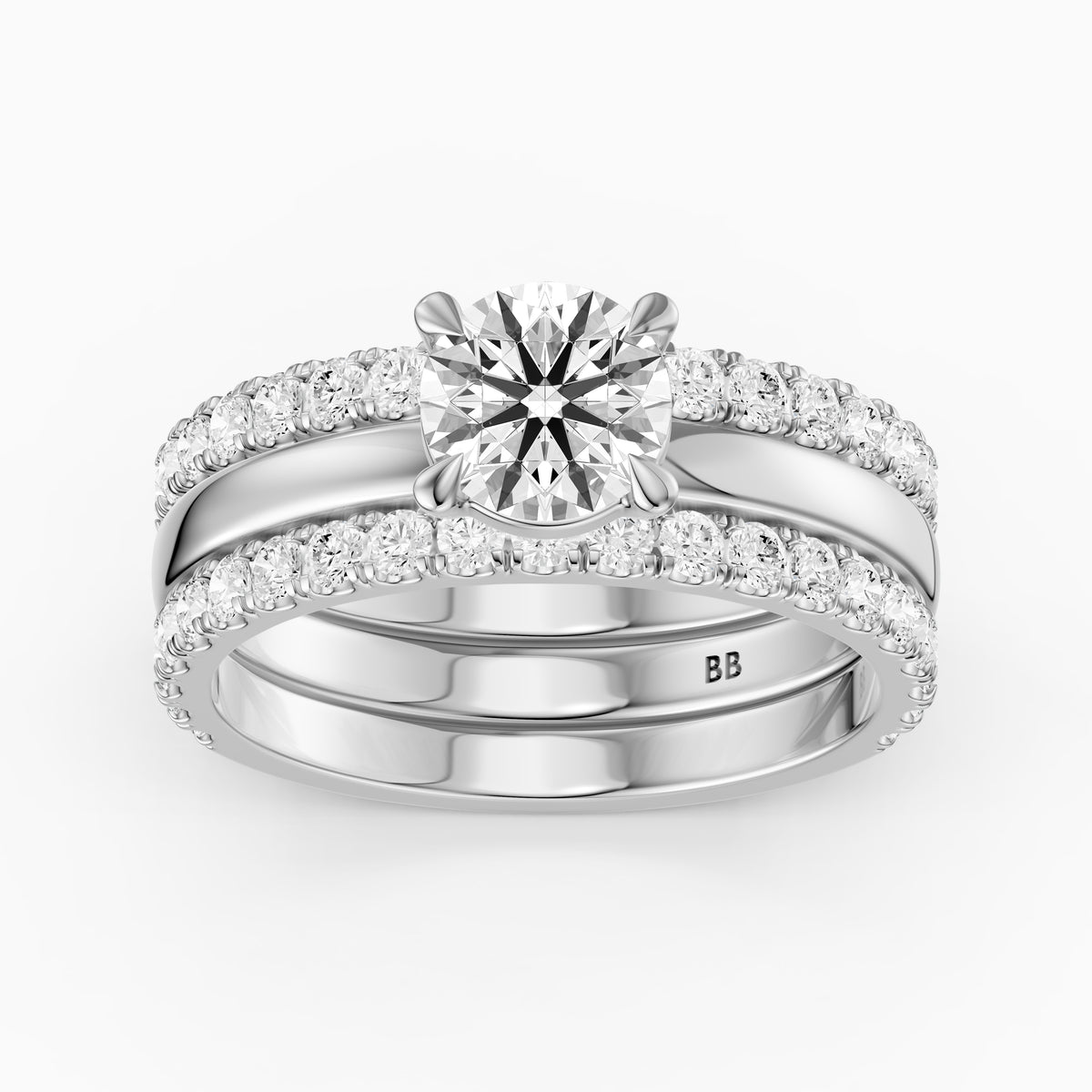 Ailsa Round Lab Grown Diamond Double Band Bridal Set