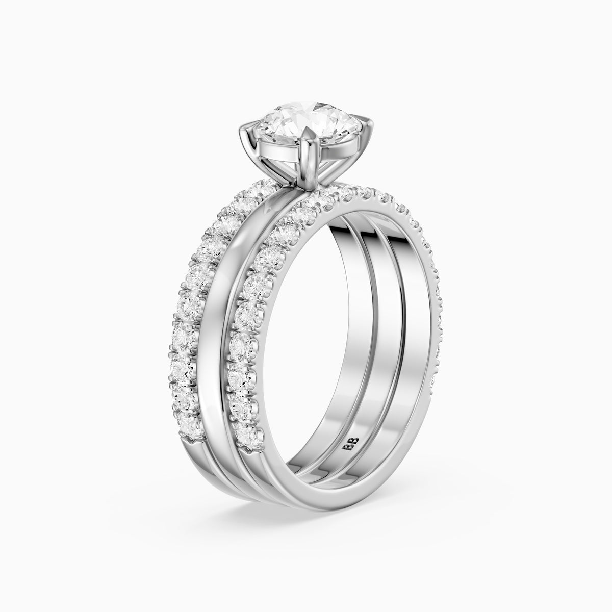 Ailsa Round Lab Grown Diamond Double Band Bridal Set