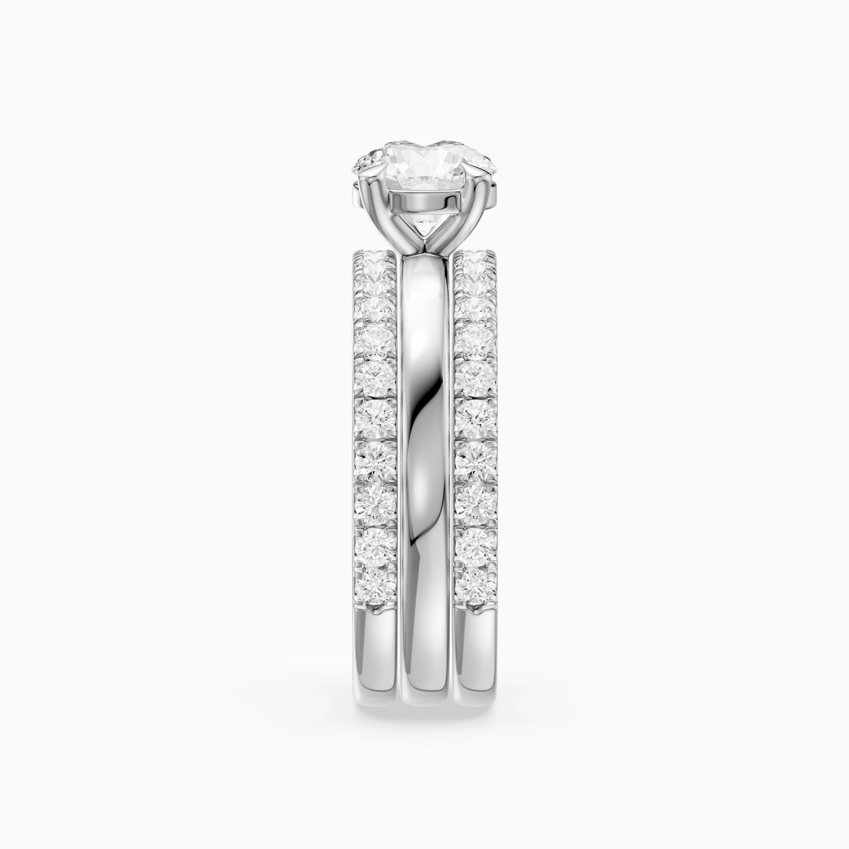 Ailsa Round Lab Grown Diamond Double Band Bridal Set