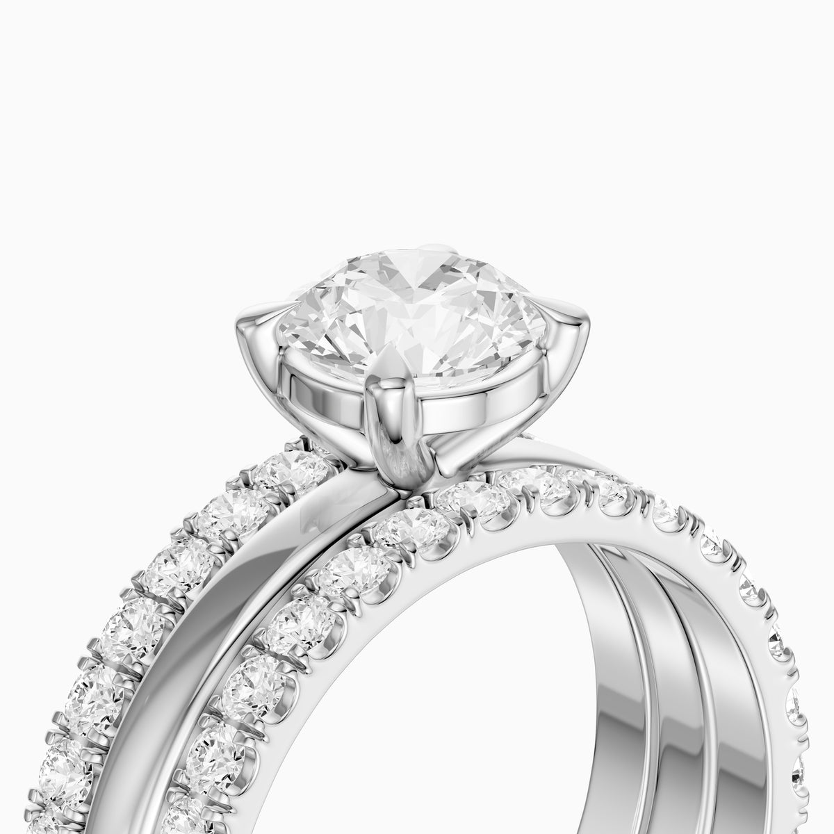 Ailsa Round Lab Grown Diamond Double Band Bridal Set
