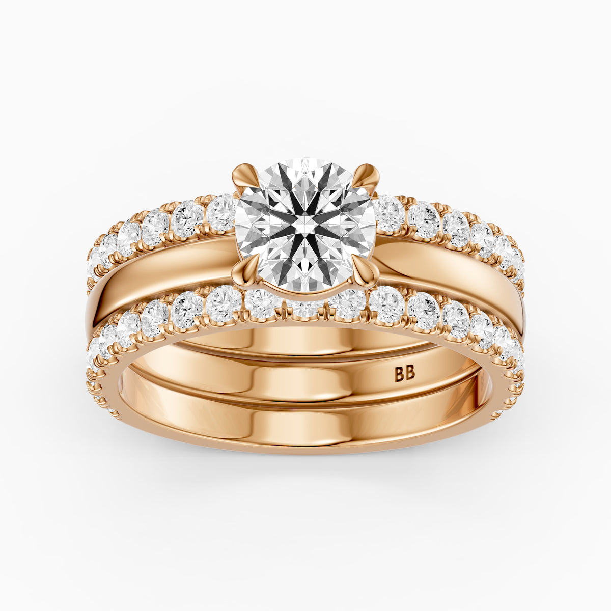 Ailsa Round Lab Grown Diamond Double Band Bridal Set