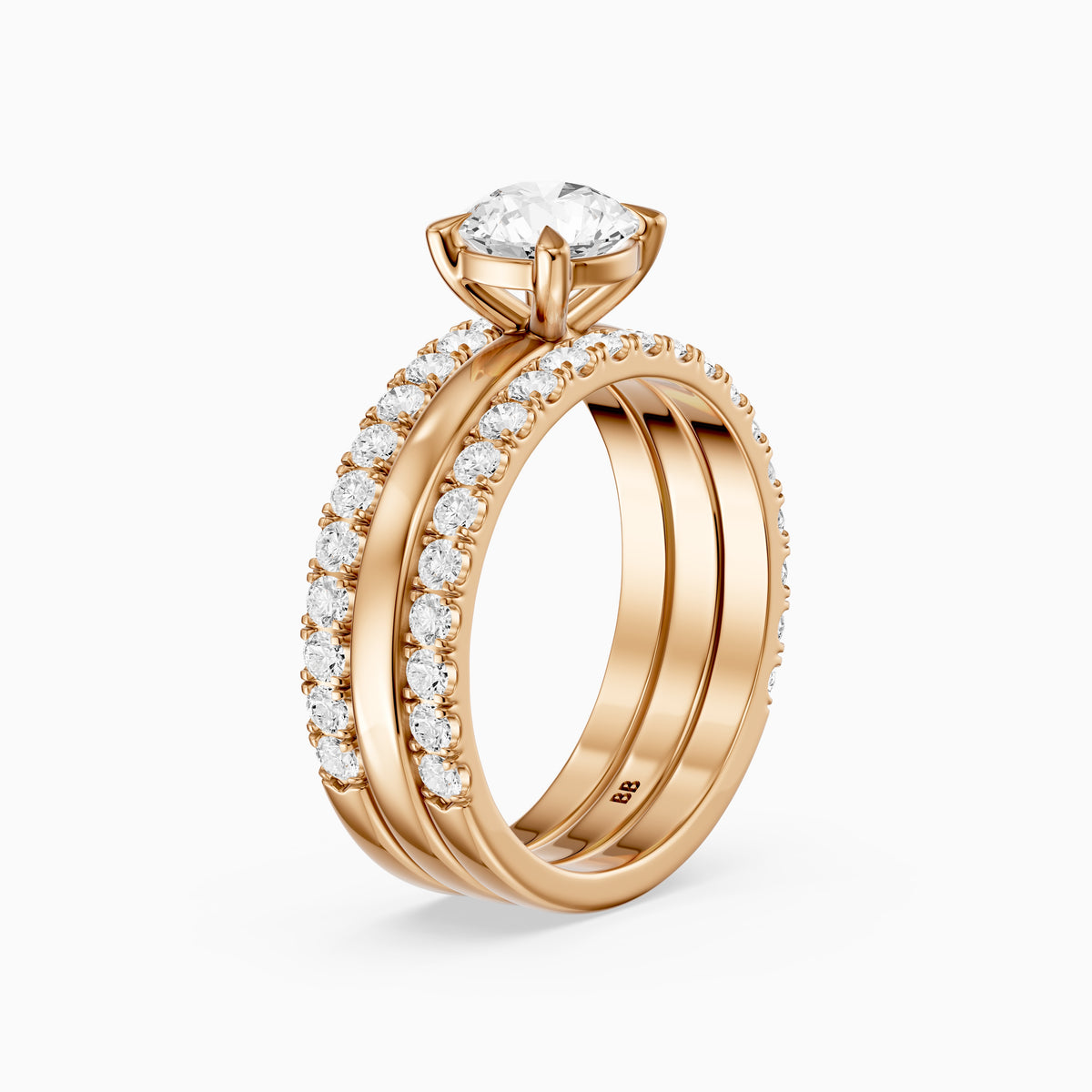 Ailsa Round Lab Grown Diamond Double Band Bridal Set