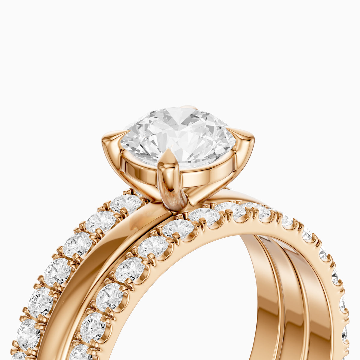 Ailsa Round Lab Grown Diamond Double Band Bridal Set