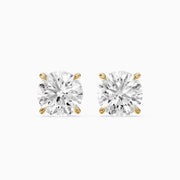 Polina Round Cut Lab Grown Diamond Hidden Halo Solitaire Earrings