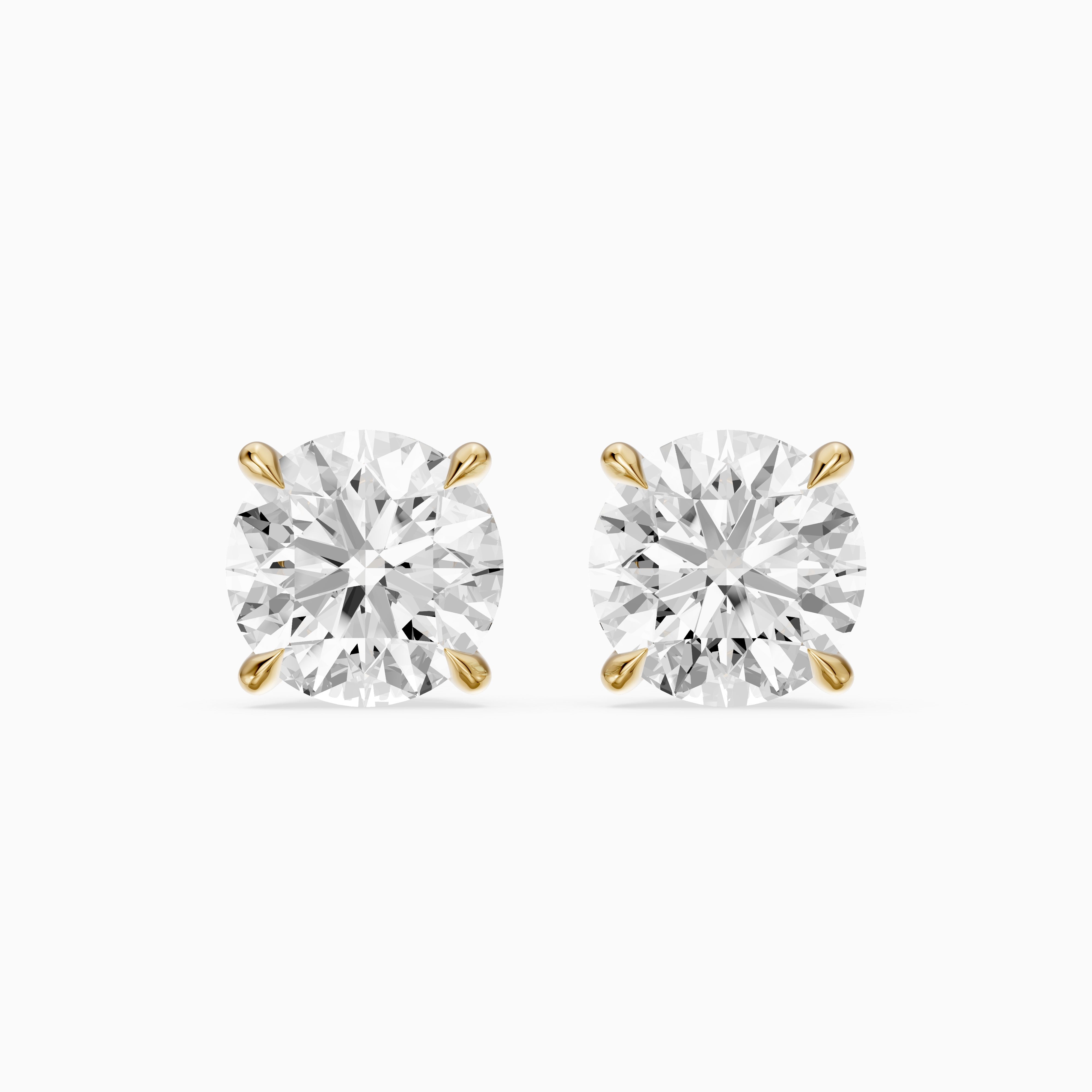 Polina Round Cut Lab Grown Diamond Hidden Halo Solitaire Earrings